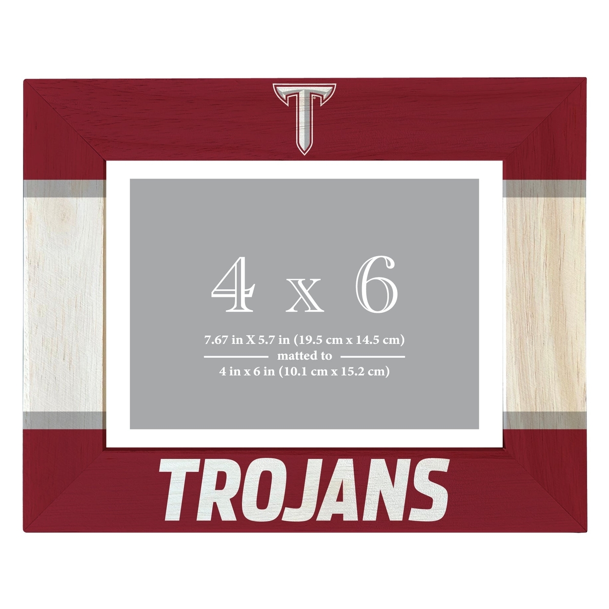 Troy University Wooden Photo Frame Matted To 4 X 6 Inch - Printed