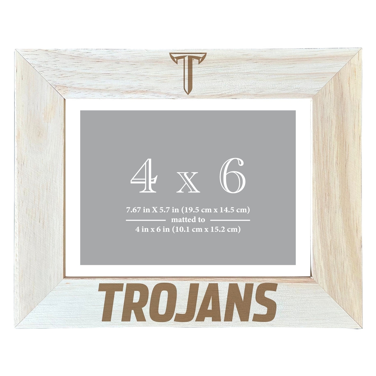 Troy University Wooden Photo Frame Matted To 4 X 6 Inch - Etched