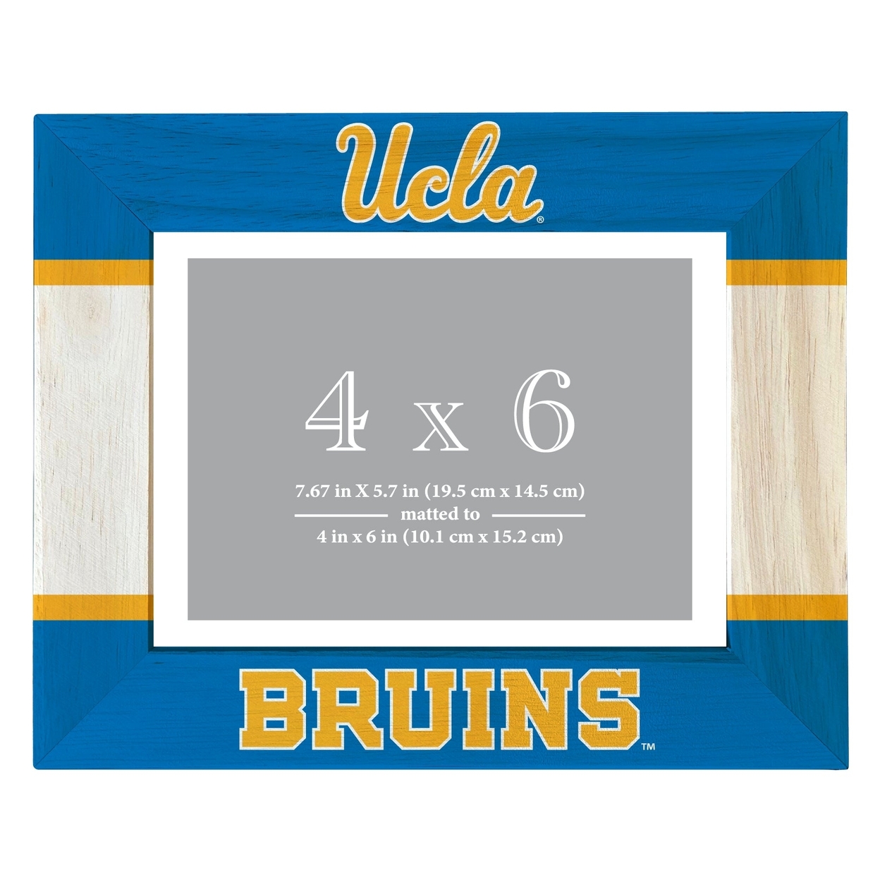 UCLA Bruins Wooden Photo Frame Matted To 4 X 6 Inch - Printed