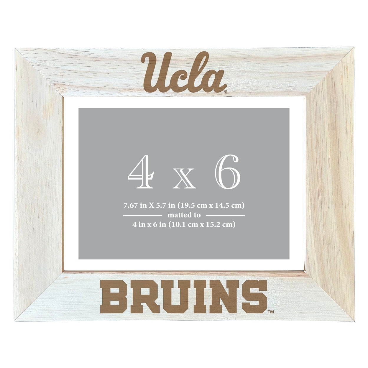 UCLA Bruins Wooden Photo Frame Matted To 4 X 6 Inch - Etched