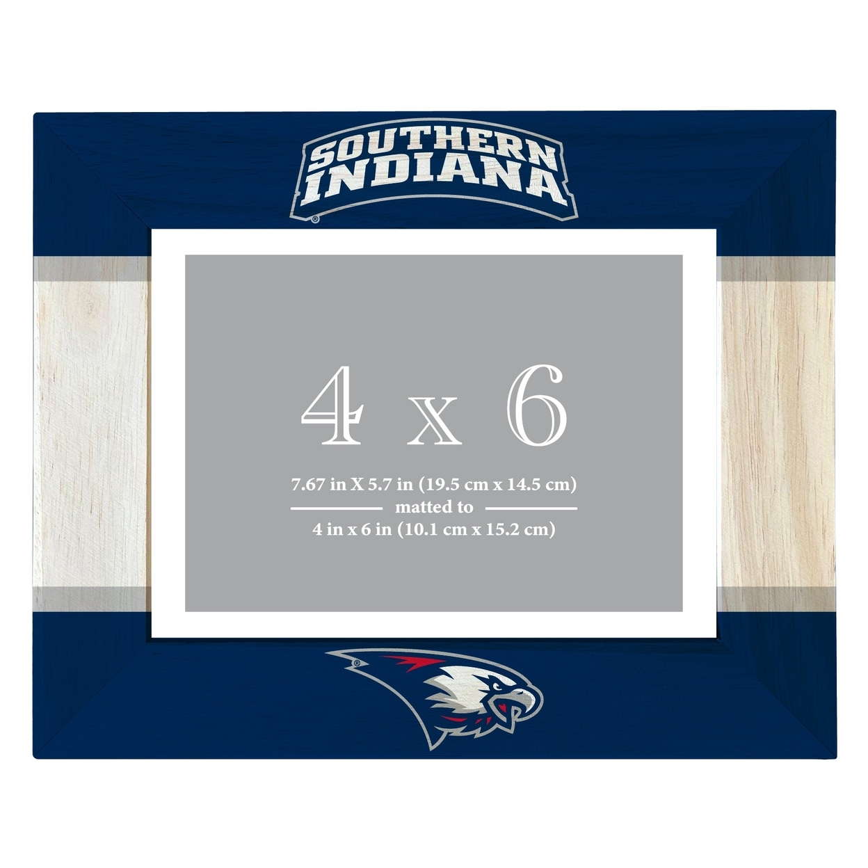 University Of Southern Indiana Wooden Photo Frame Matted To 4 X 6 Inch - Printed
