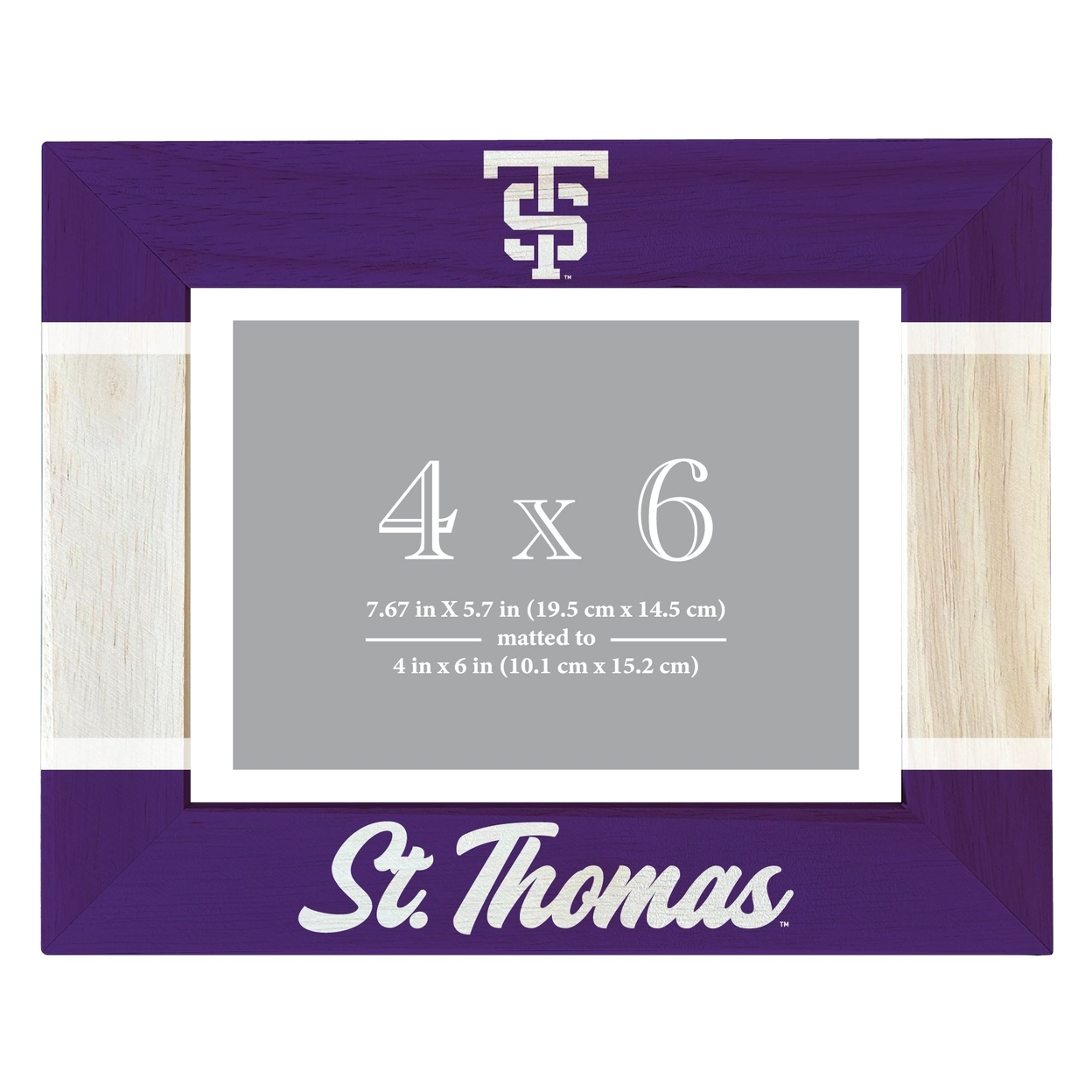 University Of St. Thomas Wooden Photo Frame Matted To 4 X 6 Inch - Printed