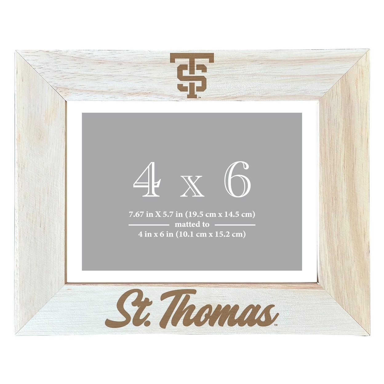 University Of St. Thomas Wooden Photo Frame Matted To 4 X 6 Inch - Etched
