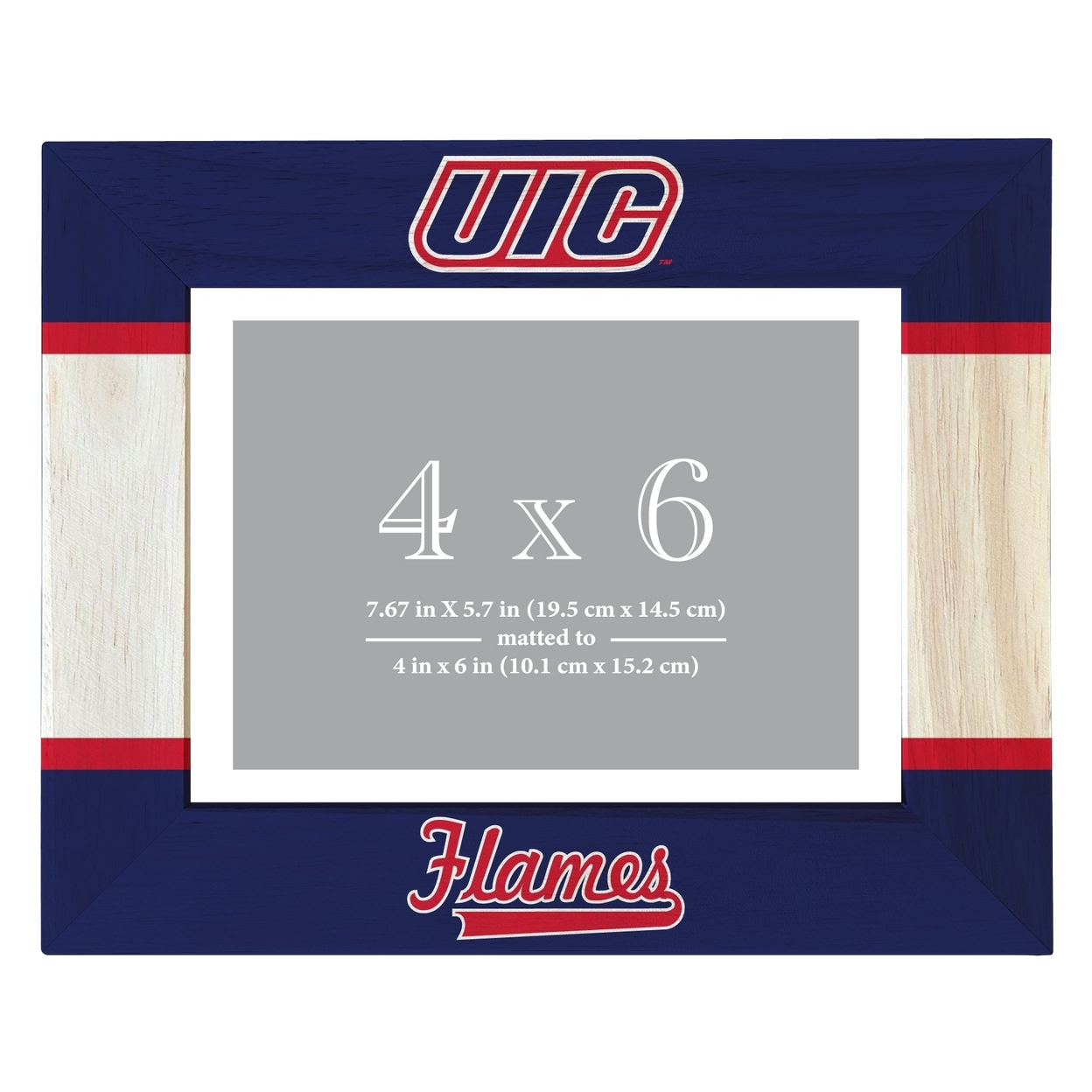 University Of Illinois At Chicago Wooden Photo Frame Matted To 4 X 6 Inch - Printed