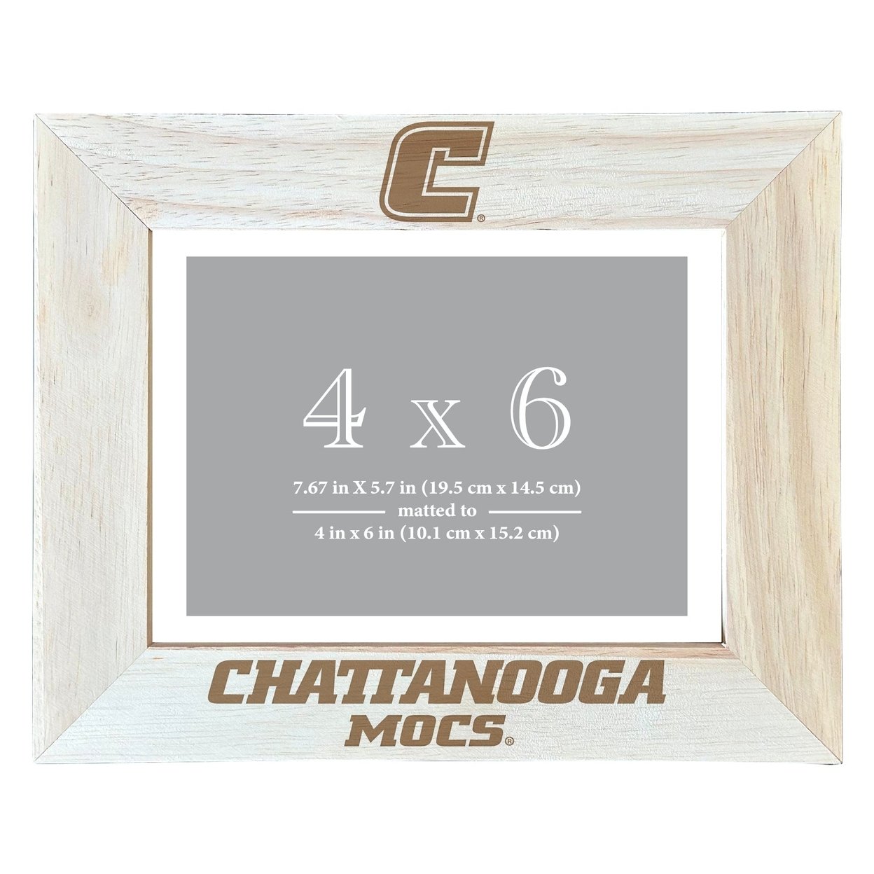 University Of Tennessee At Chattanooga Wooden Photo Frame Matted To 4 X 6 Inch - Etched