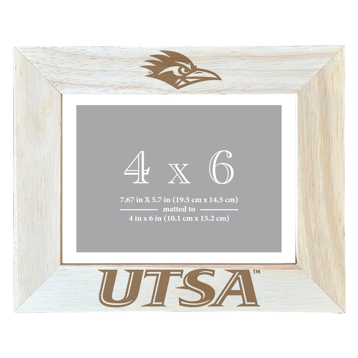 UTSA Road Runners Wooden Photo Frame Matted To 4 X 6 Inch - Etched
