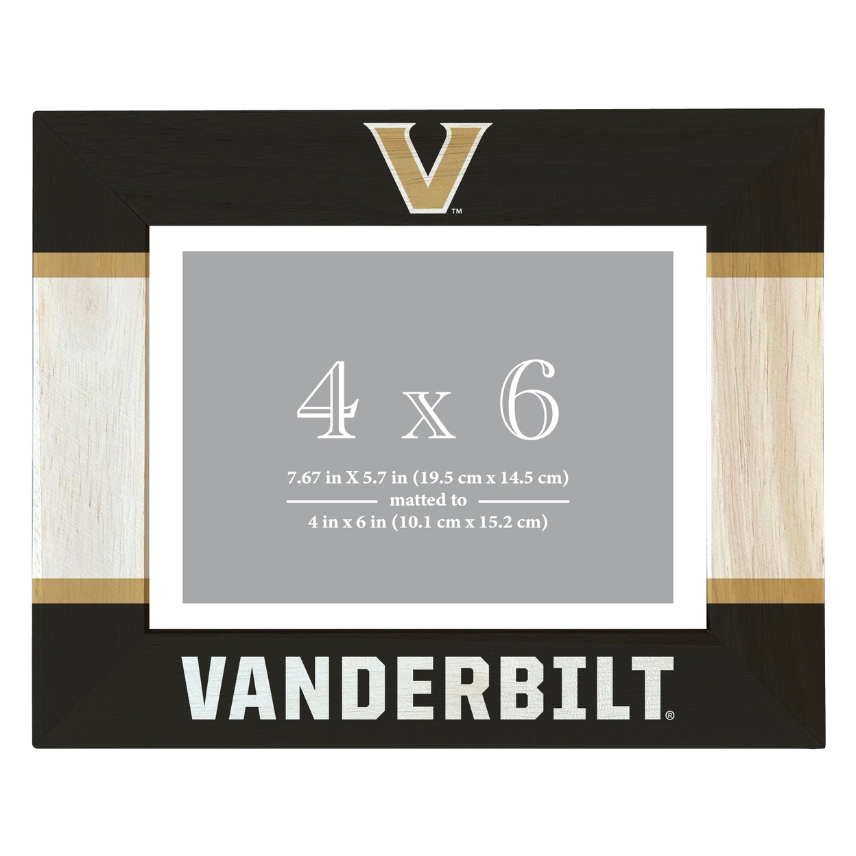 Vanderbilt University Wooden Photo Frame Matted To 4 X 6 Inch - Printed