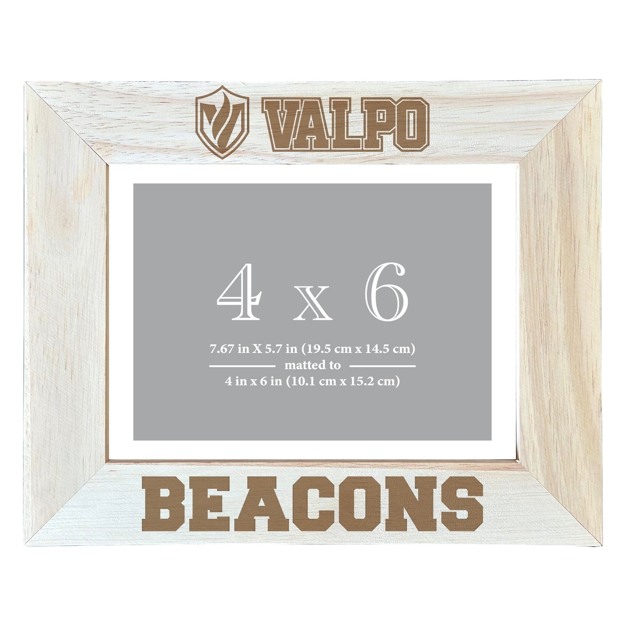 Valparaiso University Wooden Photo Frame Matted To 4 X 6 Inch - Etched