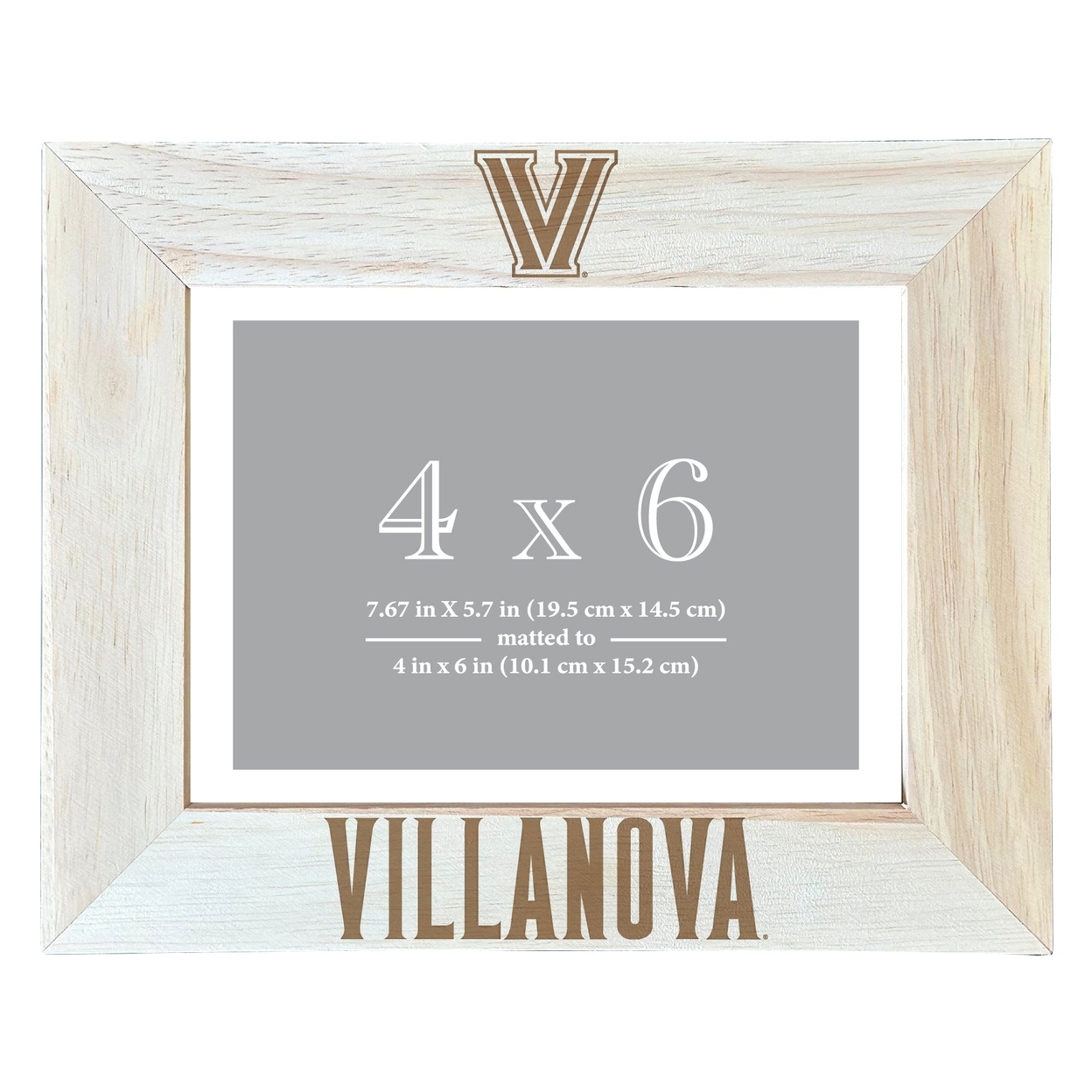 Villanova Wildcats Wooden Photo Frame Matted To 4 X 6 Inch - Etched