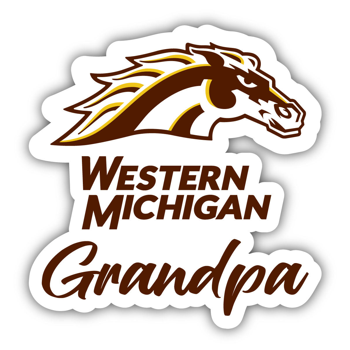 Western Michigan University 4 Inch Proud Grandpa Die Cut Decal - Grandpa