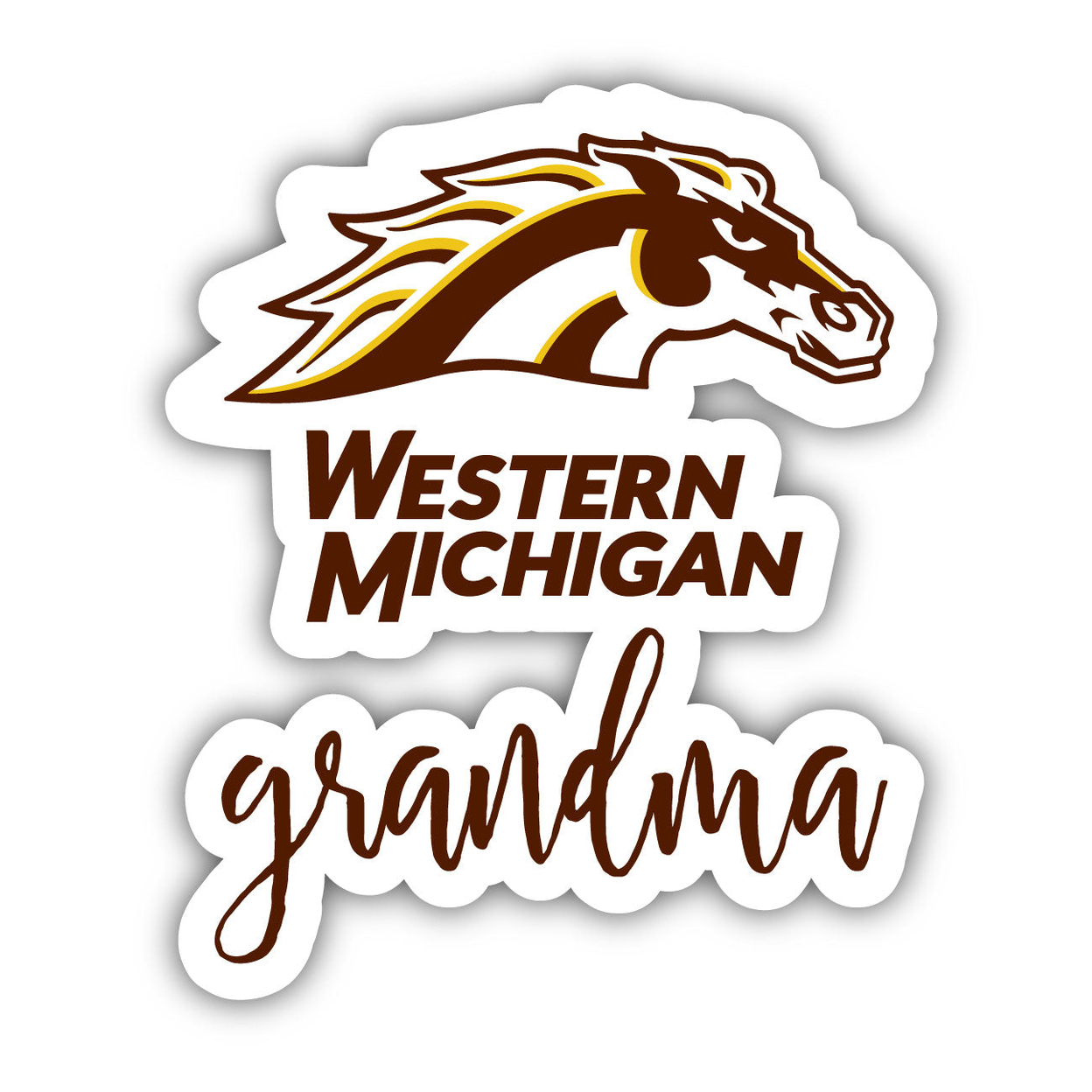 Western Michigan University 4 Inch Proud Grandpa Die Cut Decal - Grandma