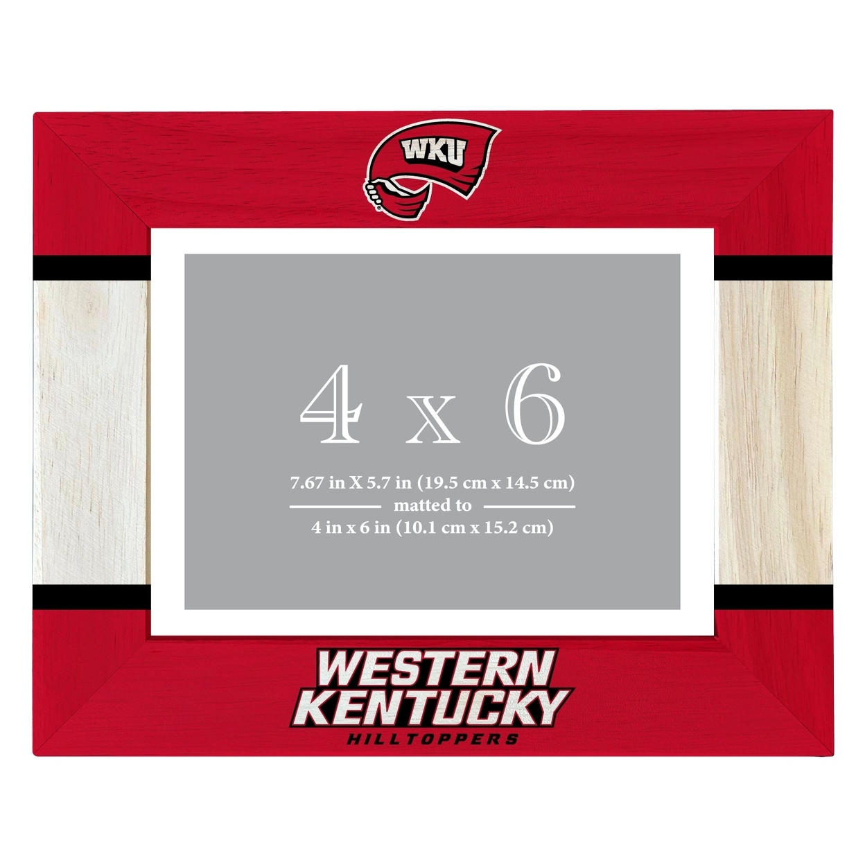Western Kentucky Hilltoppers Wooden Photo Frame Matted To 4 X 6 Inch - Printed