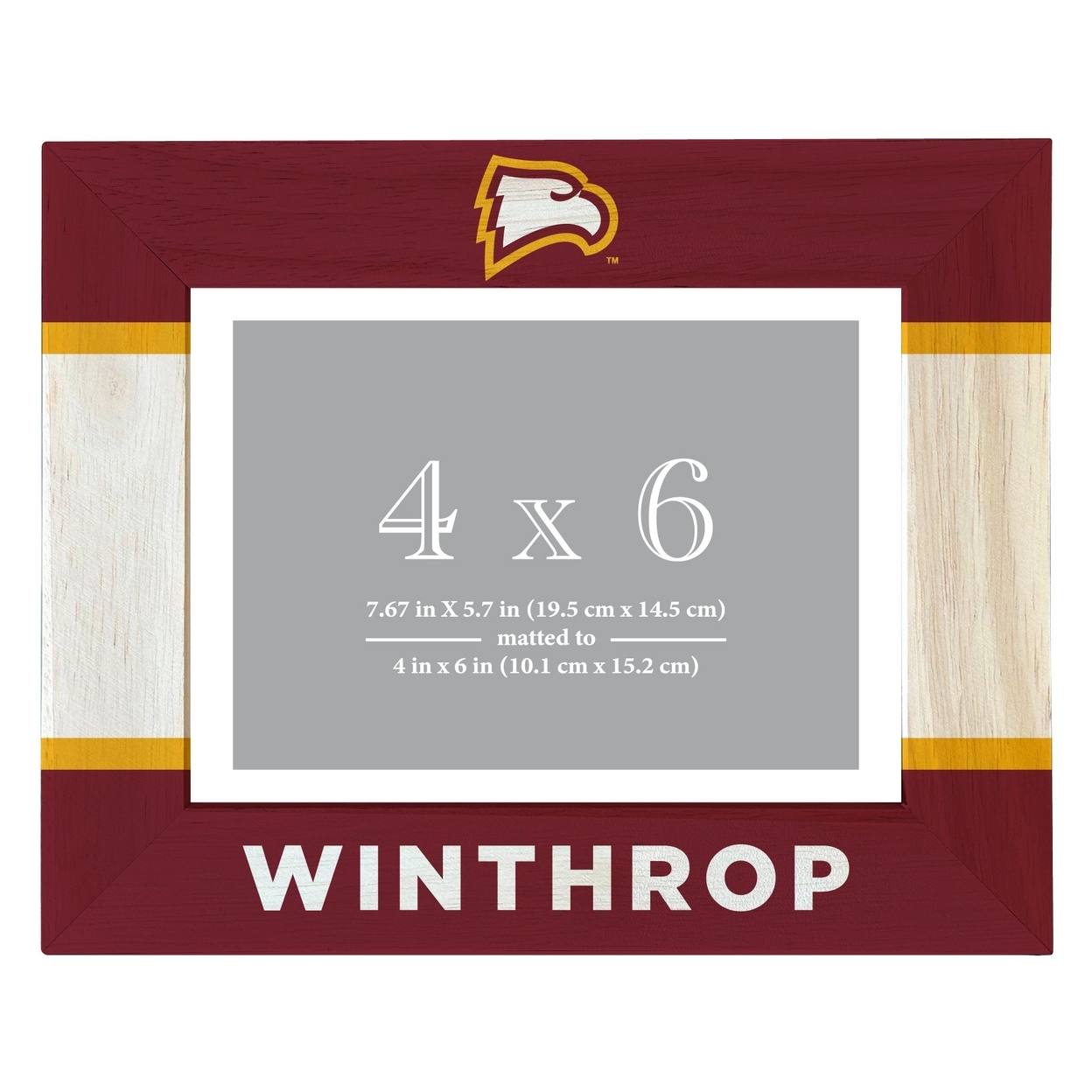 Winthrop University Wooden Photo Frame Matted To 4 X 6 Inch - Printed