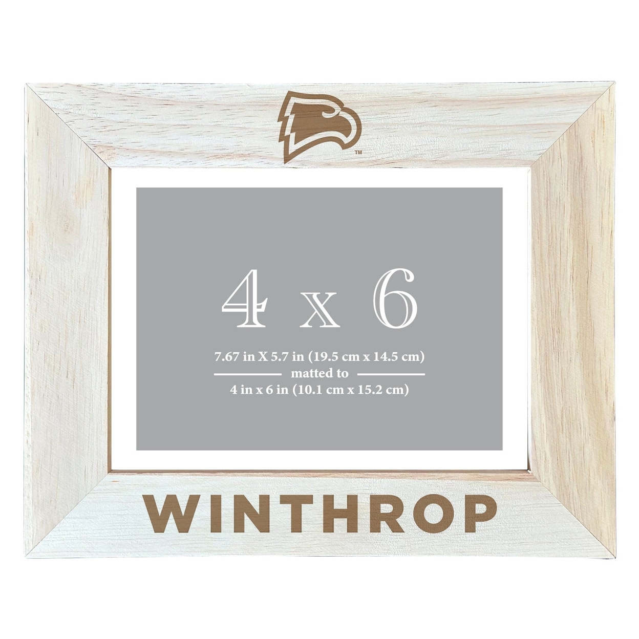 Winthrop University Wooden Photo Frame Matted To 4 X 6 Inch - Etched