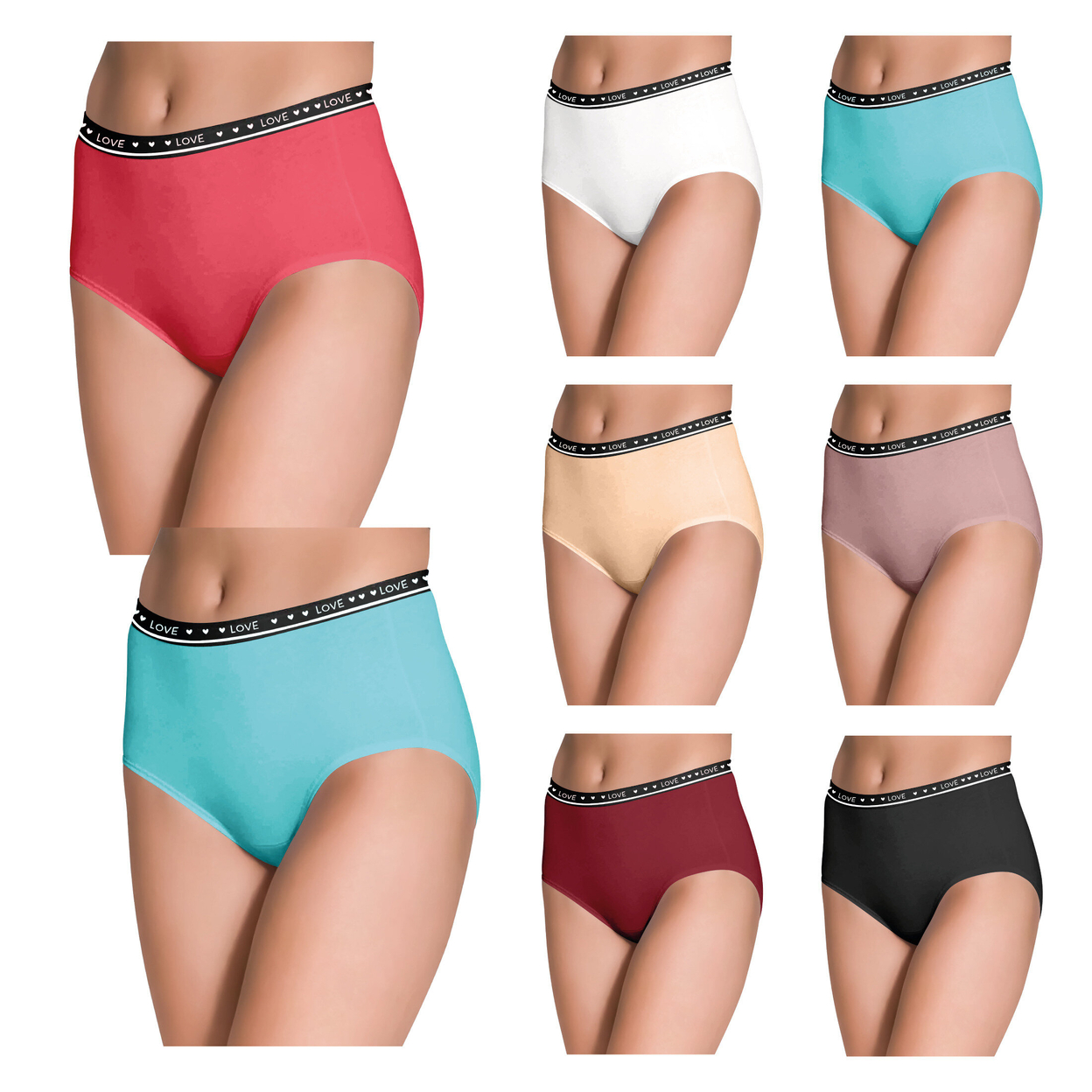 Multi-Pack: Women's Ultra Soft Moisture Wicking Panties Cotton Perfect Fit Underwear (Plus Sizes Available) - 6-Pack, Small