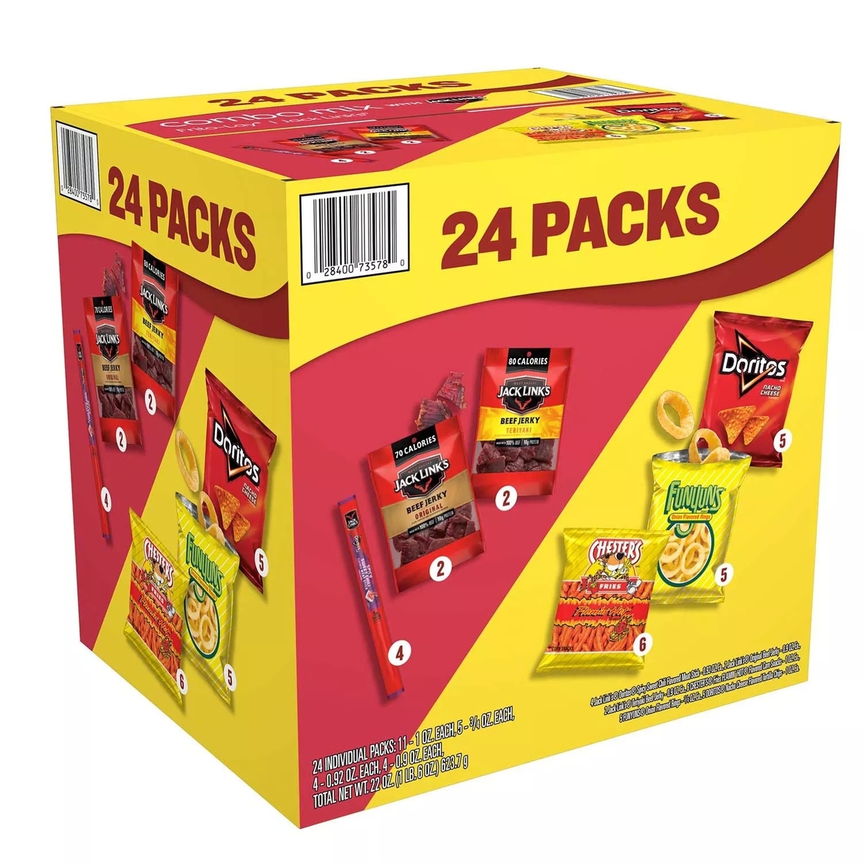 Frito Lay Snacks Combo Mix Variety Packs, 22.03 Ounce (24 Count)