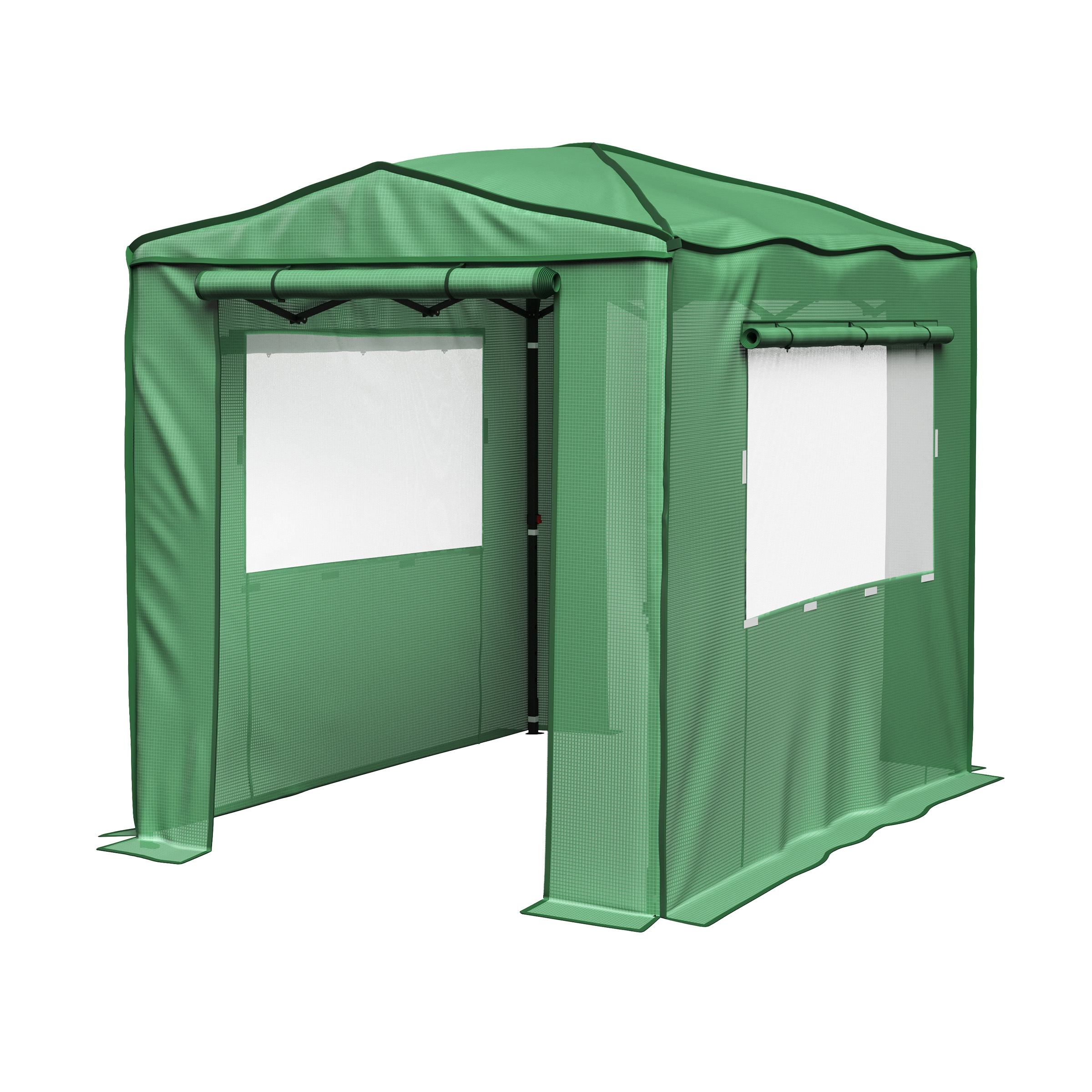 Pop Up Greenhouse - 8ft X 6ft Portable Walk In Green House With Roll-Up Zippered Doors And Mesh Windows - Gardening Supplies