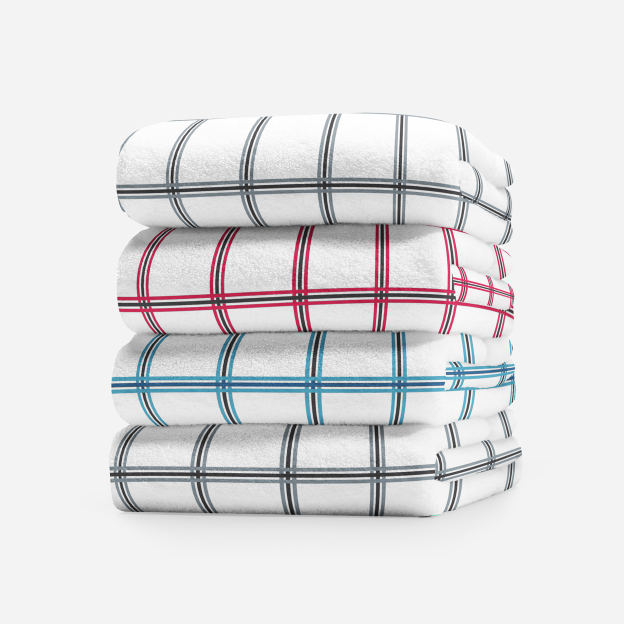5-Pack: Oversized Absorbent Ultra-Soft 100% Cotton Plaid Premium Kitchen Dish Linen Towels 15x25