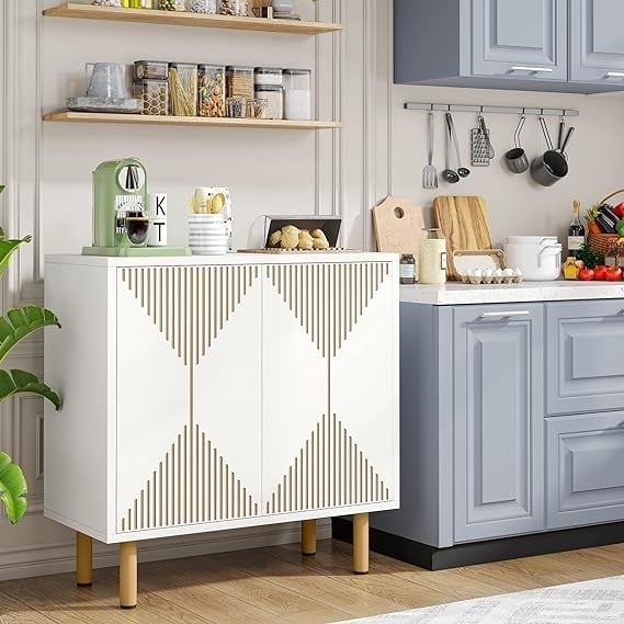 Modern Sideboard Storage Cabinet, Cupboard With 4 Doors, Dinning Horizontal Cabinet