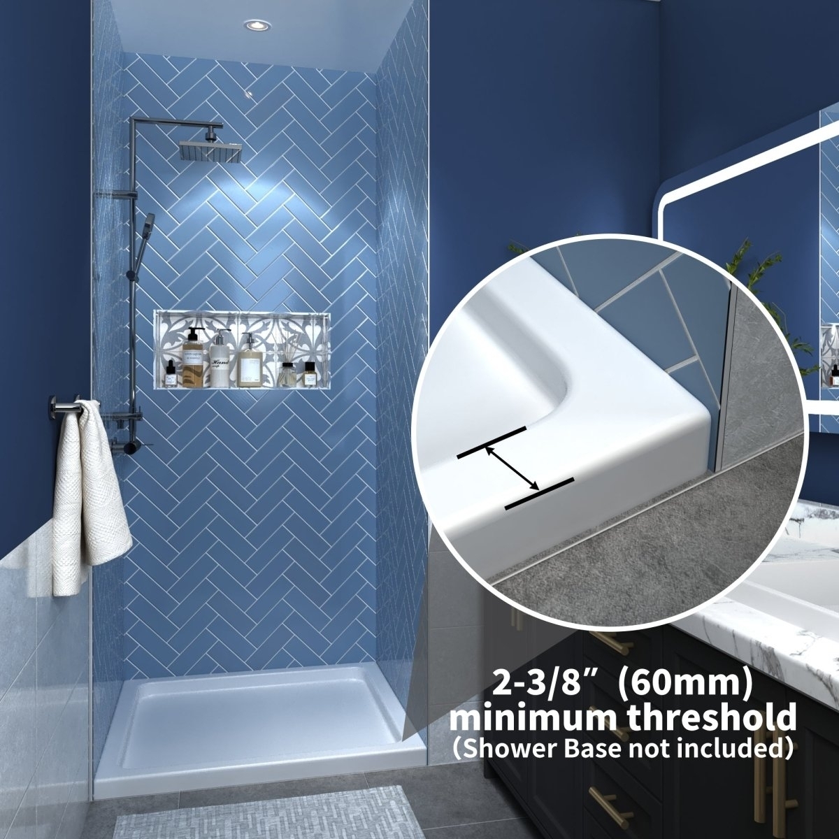 Adapt 36-37 1.5 W X 72 H Bi-Fold Semi-Frameless Swing Shower Door Nickel Shower Door
