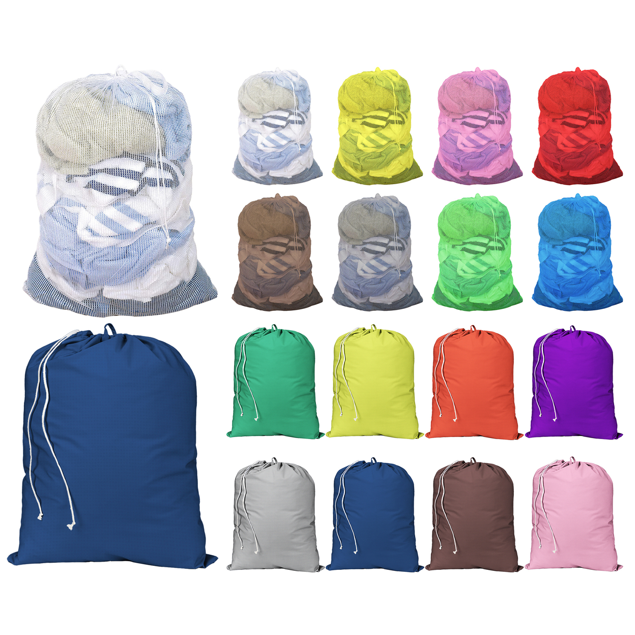 Multi-Pack: Durable Heavyweight Multipurpose Oversized Laundry Storage Bags W/ Locking Drawstring Closure 40'Lx30W - 2-pack, Nylon