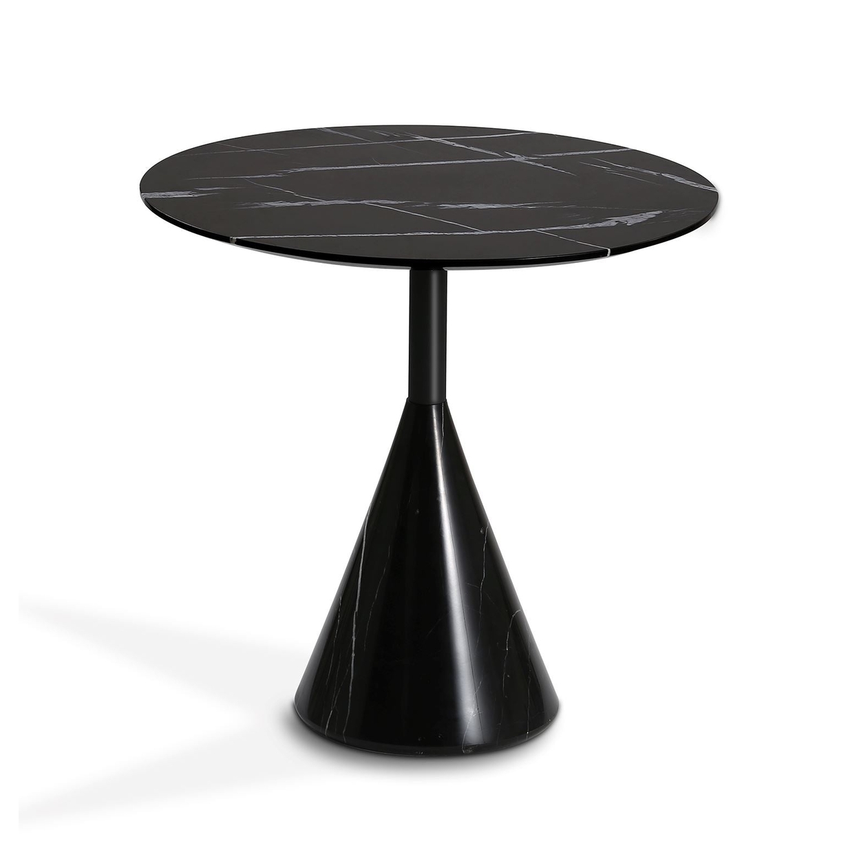 Cosette Marble Side Table - Black, 60cm