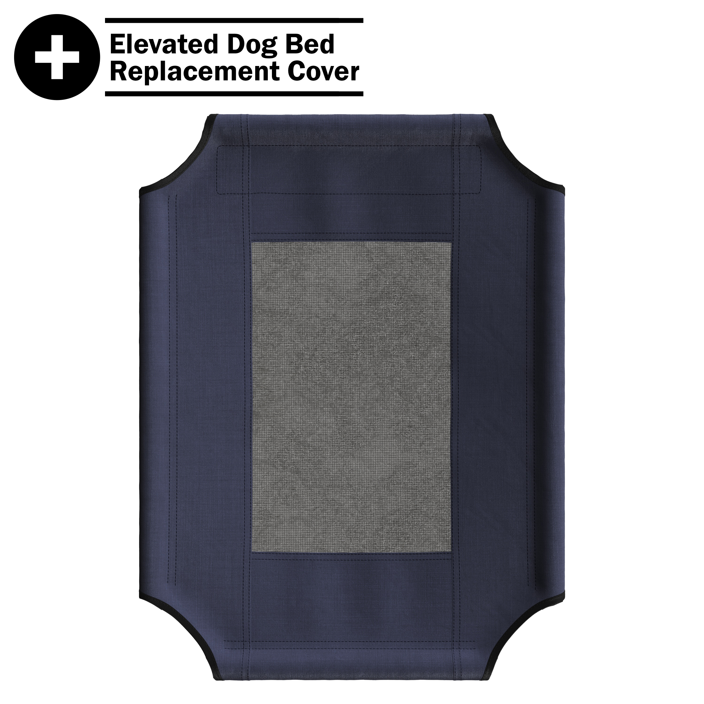 Elevated Dog Bed Cover - 24.5x18.5-Inch Replacement Pet Bed Cover With Mesh Panel - For Indoor/Outdoor Use - Dog Cot Not Included