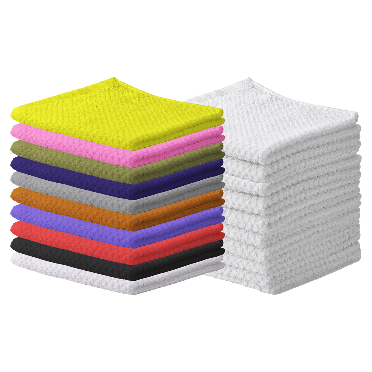 20-Pack: Multipurpose Super Absorbent Ultra Soft 100% Cotton Ring Spun Stitched Wash Cloths