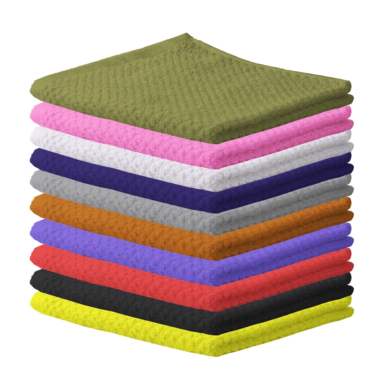 40-Pack: Multipurpose Super Absorbent Ultra Soft 100% Cotton Ring Spun Stitched Wash Cloths