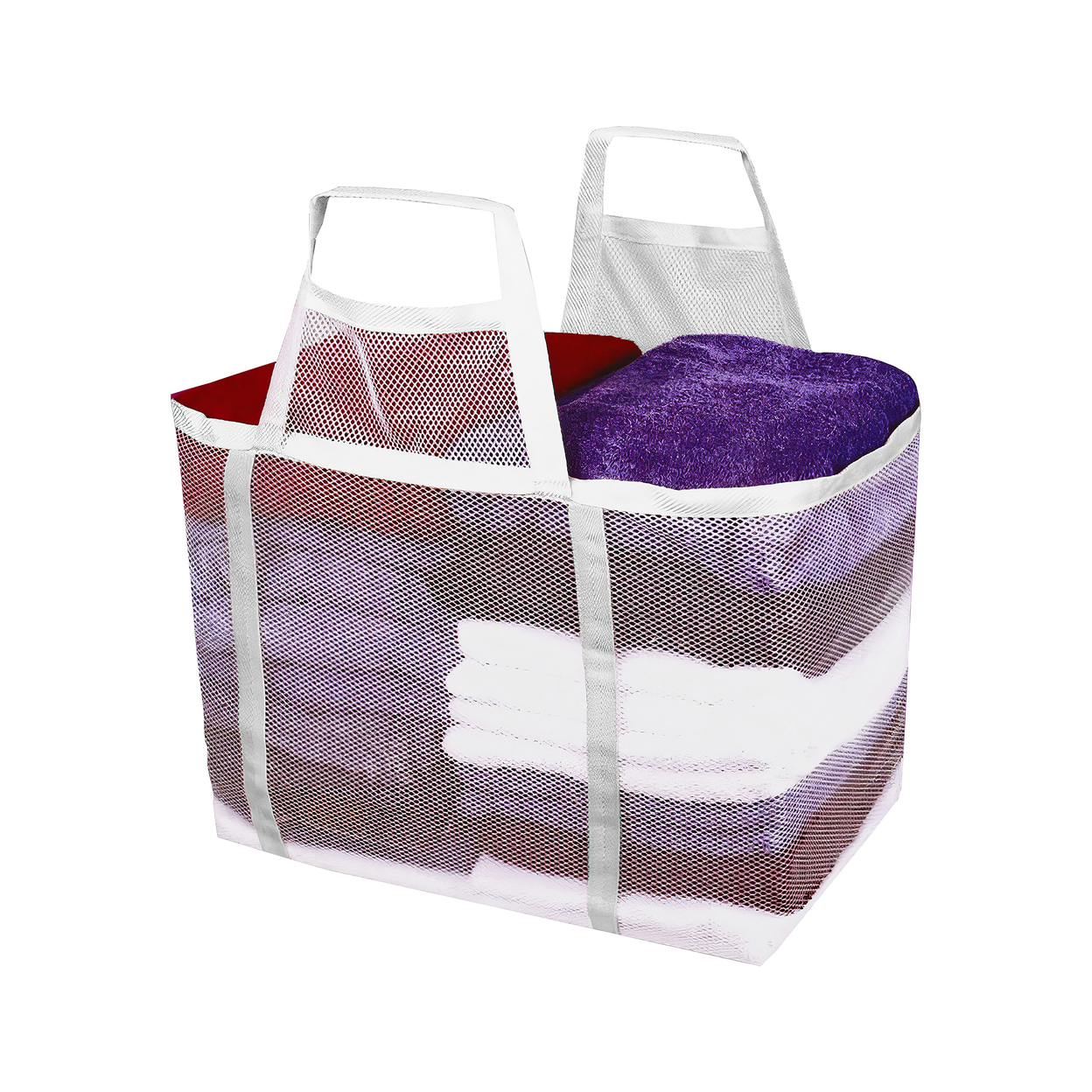 Multi-Pack: Foldable Lightweight Long Lasting Multi-Use Ultra Soft Mesh Laundry Storage Basket - 2-pack