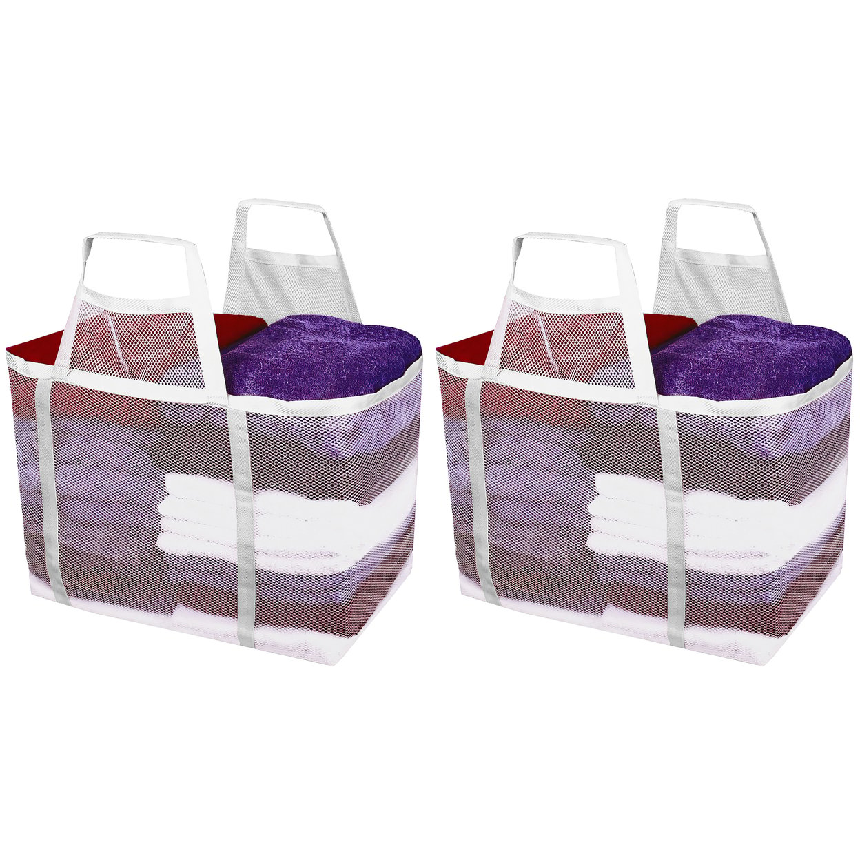 2-Pack: Foldable Lightweight Long Lasting Multi-Use Ultra Soft Mesh Laundry Storage Basket