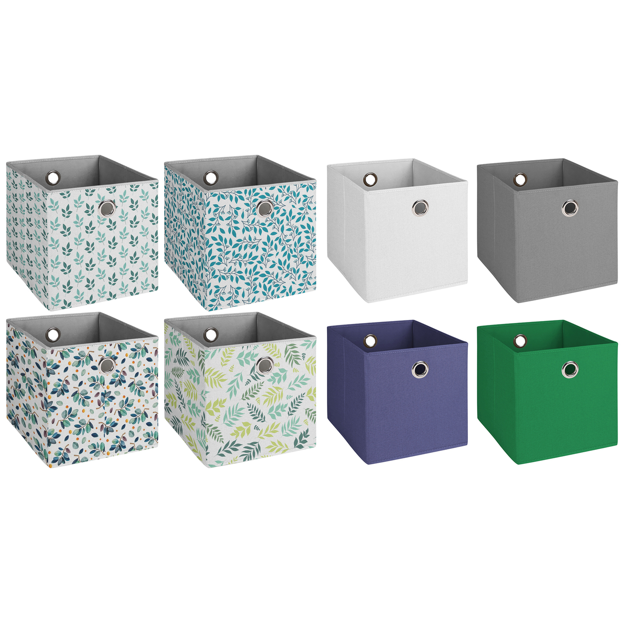 2-Pack: Multipurpose Stackable Basic Fabric Collapsible Storage Bin Cube Organizer - Solid
