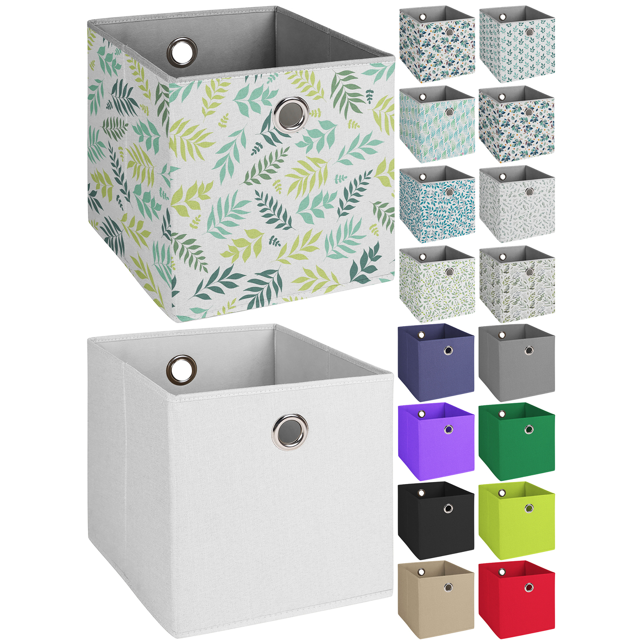 Multi-Pack: Multipurpose Stackable Basic Fabric Collapsible Storage Bin Cube Organizer - 1-pack, Solid