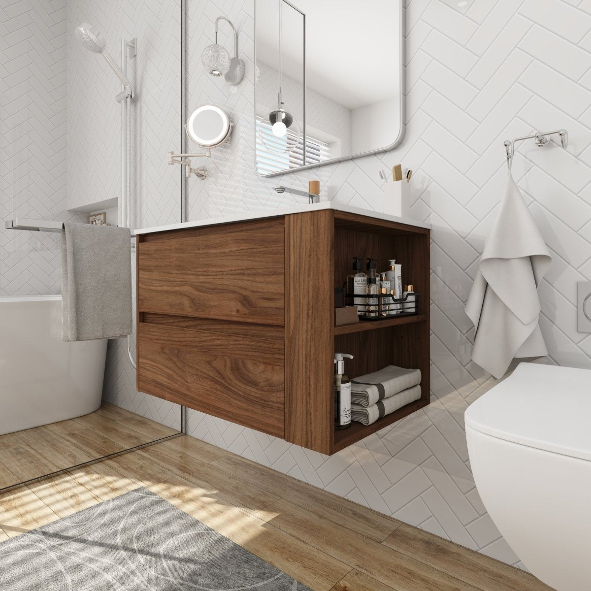 ExBrite 30 Wall Mounting Bathroom Vanity With Gel Sink