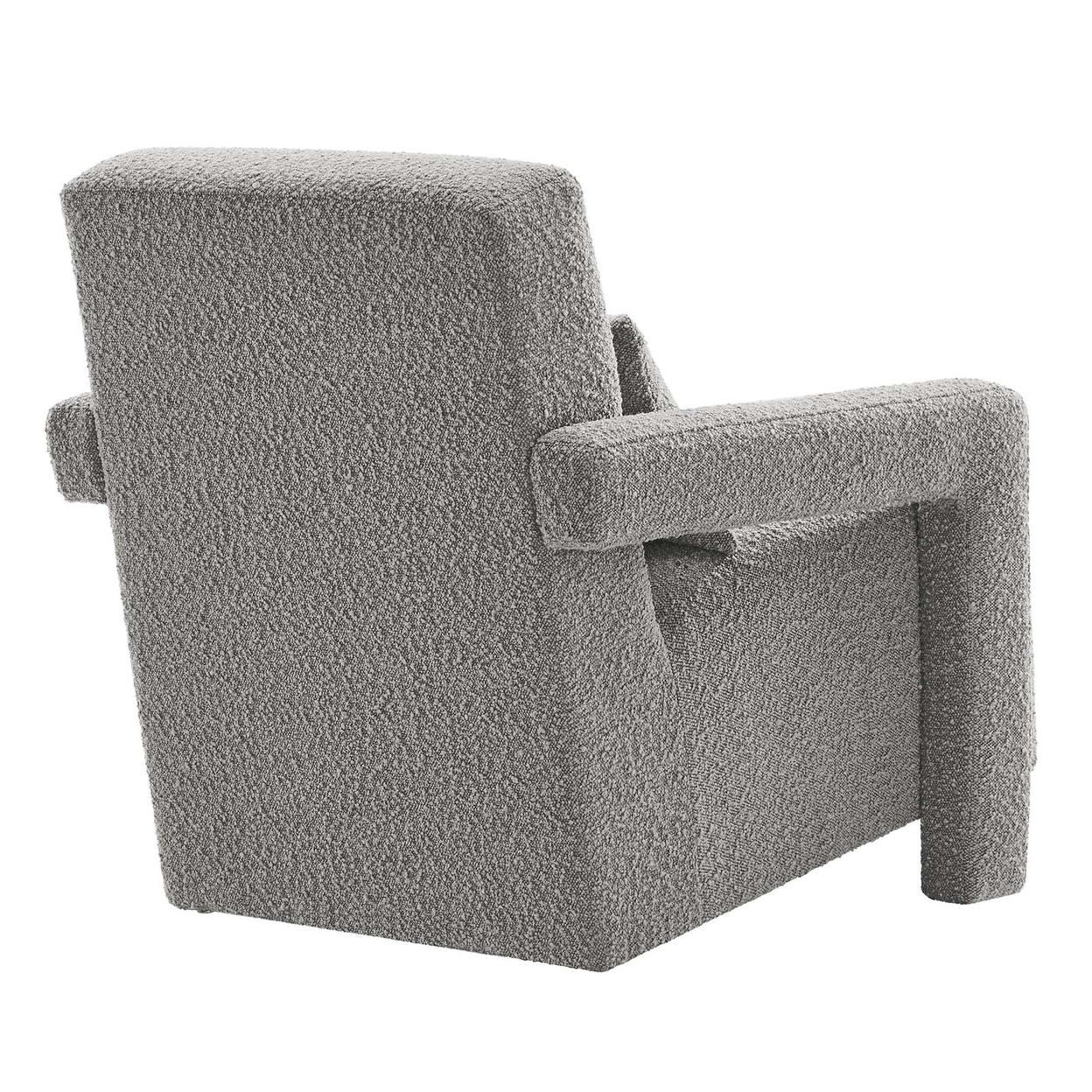 Mirage Boucle Upholstered Armchair, Light Gray