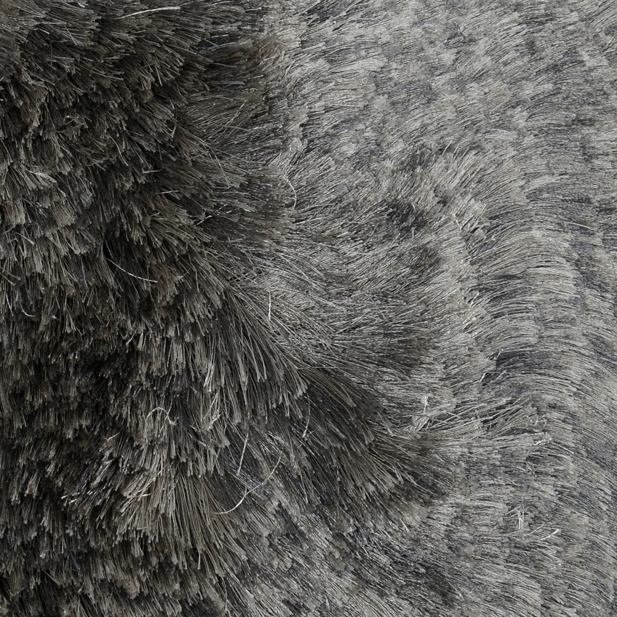 Vittorio 8 X 10 Handwoven Shag Area Rug, Polyester Cotton, Solid Dark Gray- Saltoro Sherpi