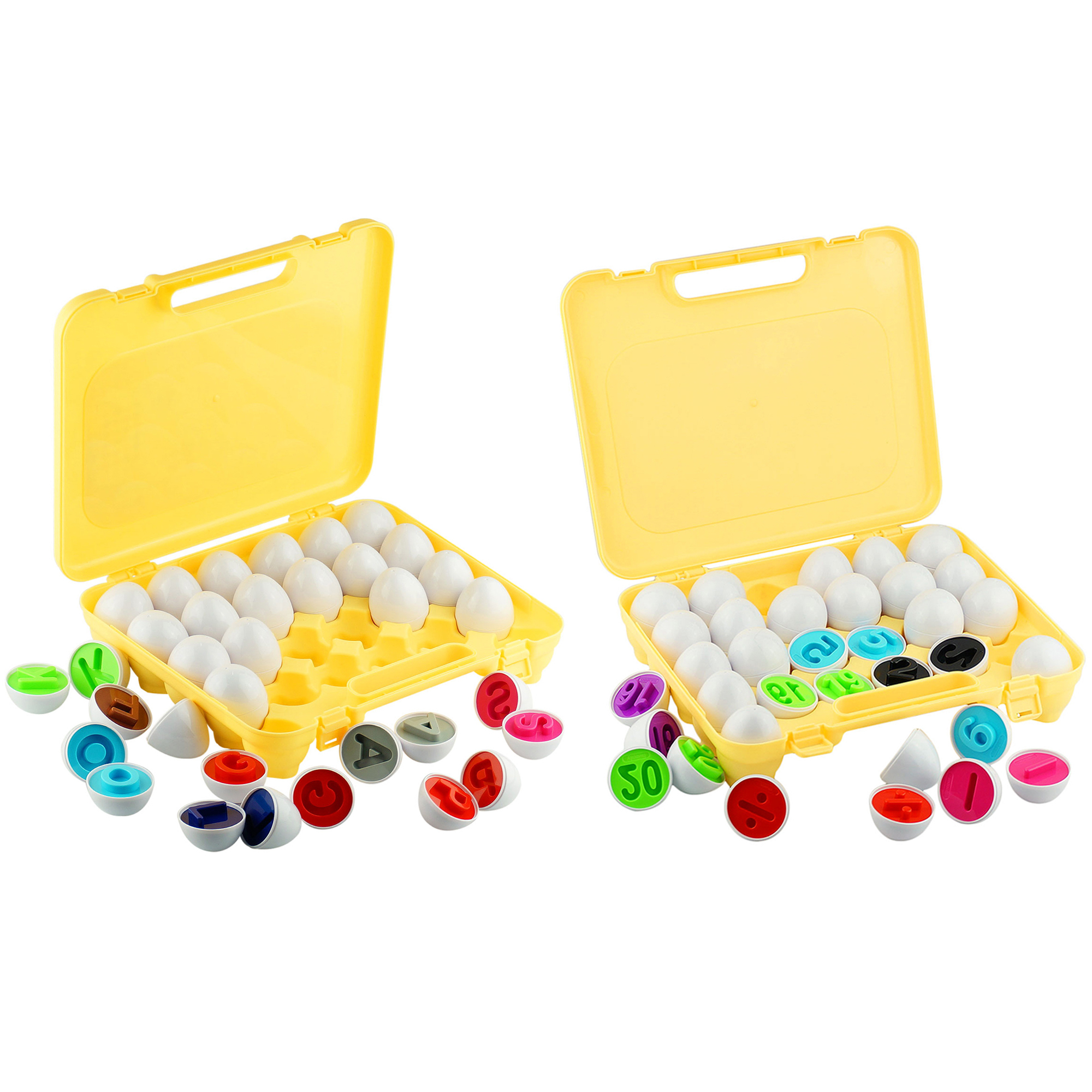 Set Of 2 Dimple Fun Egg Matching Toy Toddler Easter Toys Includes Numbers W/ Arithmetic & ABC Letter Recognition Educational Sorting Puzzles