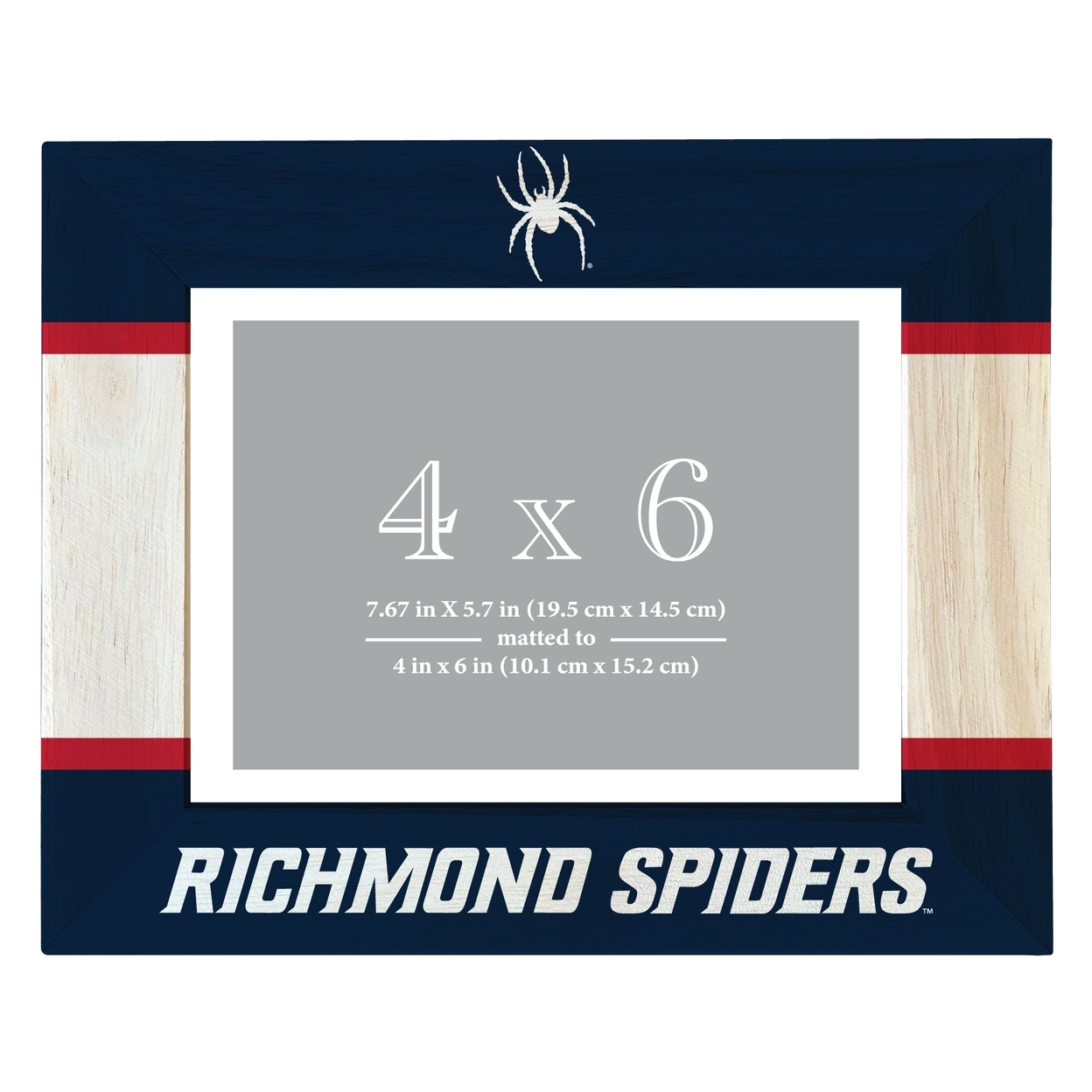 Richmond Spiders Wooden Photo Frame Matted To 4 X 6 Inch - Printed