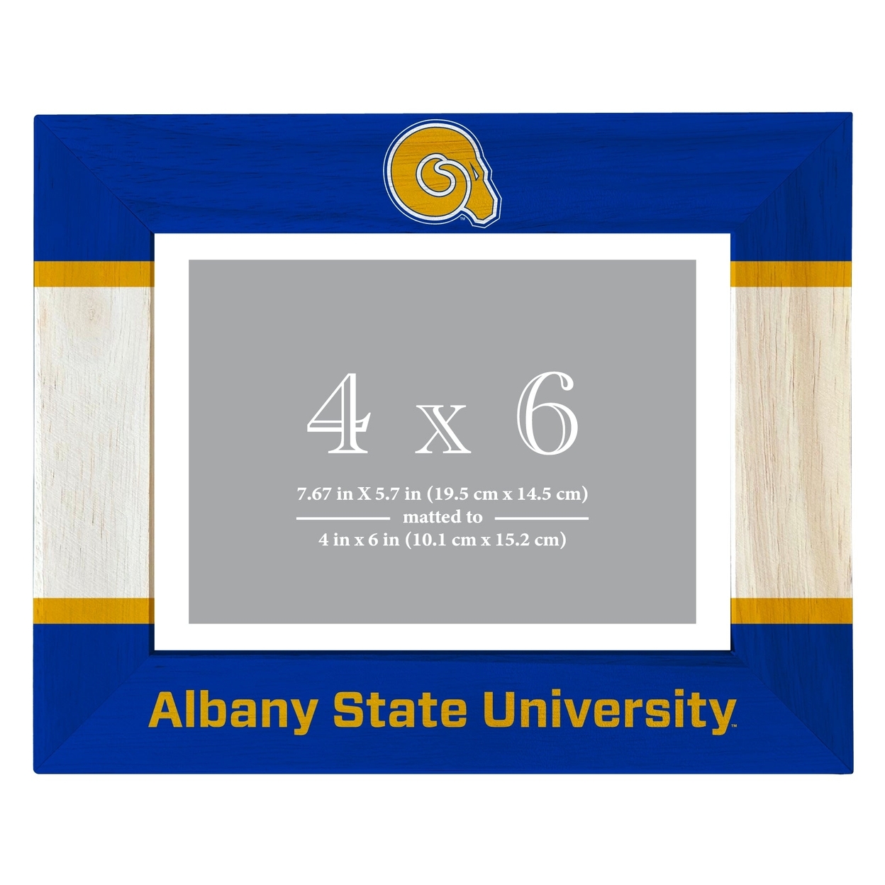 Albany State University Wooden Photo Frame Matted To 4 X 6 Inch - Printed