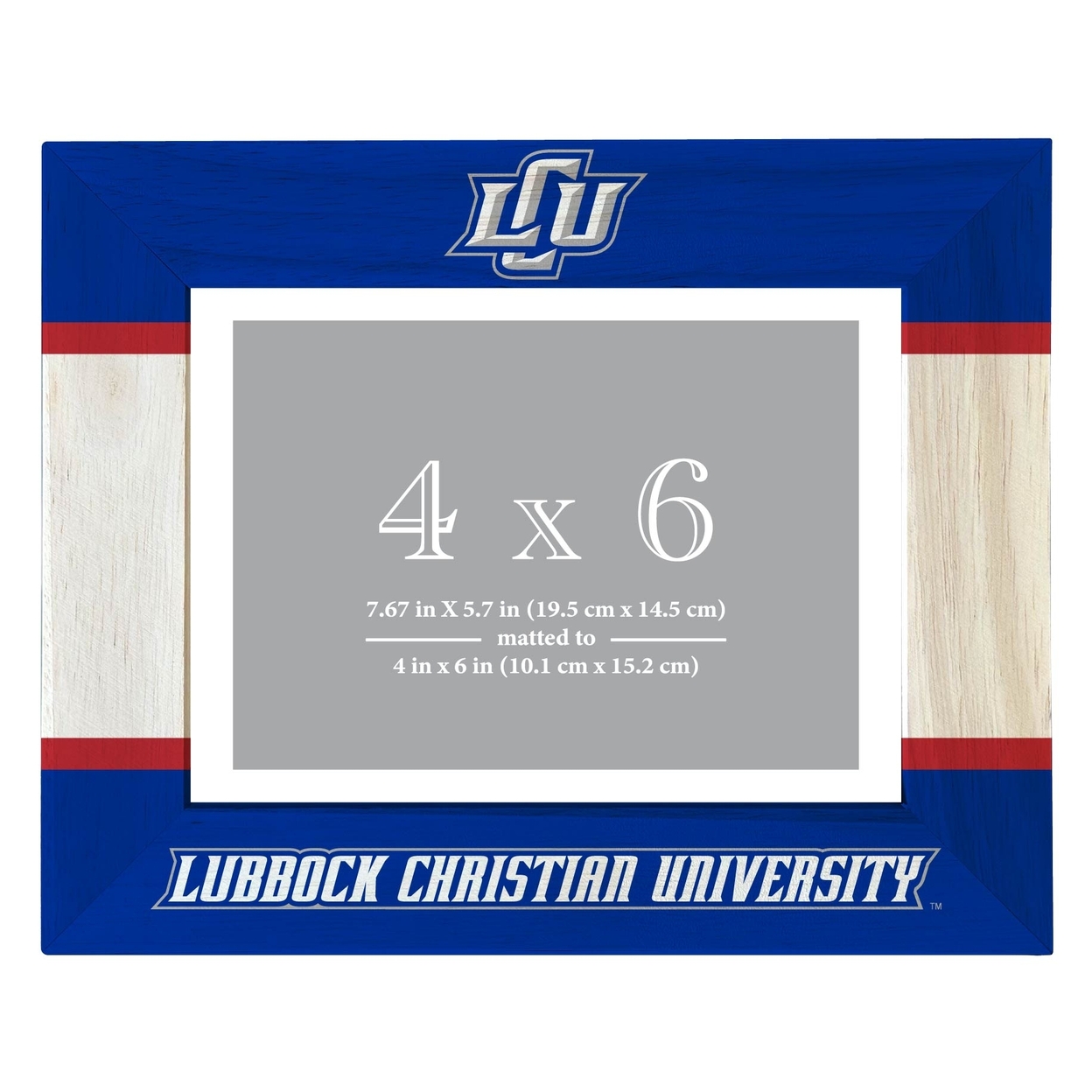 Lubbock Christian University Chaparral Wooden Photo Frame Matted To 4 X 6 Inch - Printed