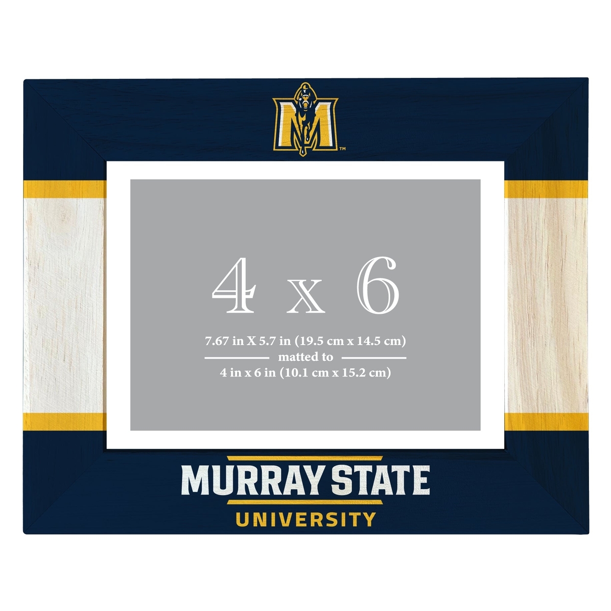 Murray State University Wooden Photo Frame Matted To 4 X 6 Inch - Printed