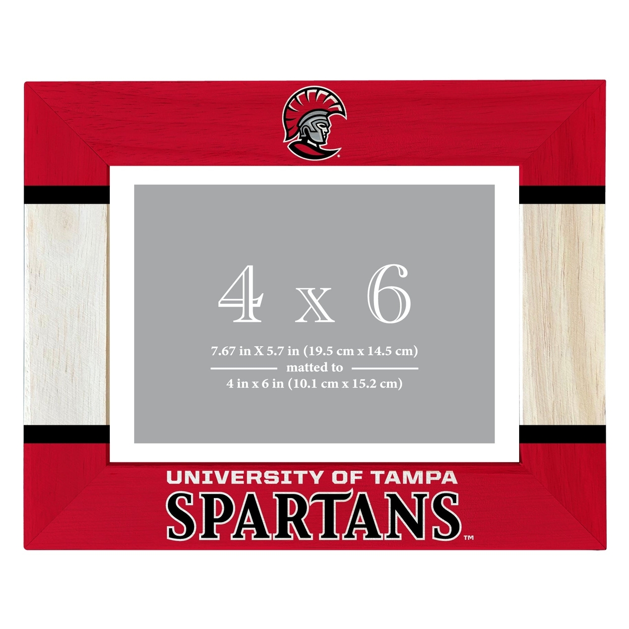 University Of Tampa Spartans Wooden Photo Frame Matted To 4 X 6 Inch - Printed