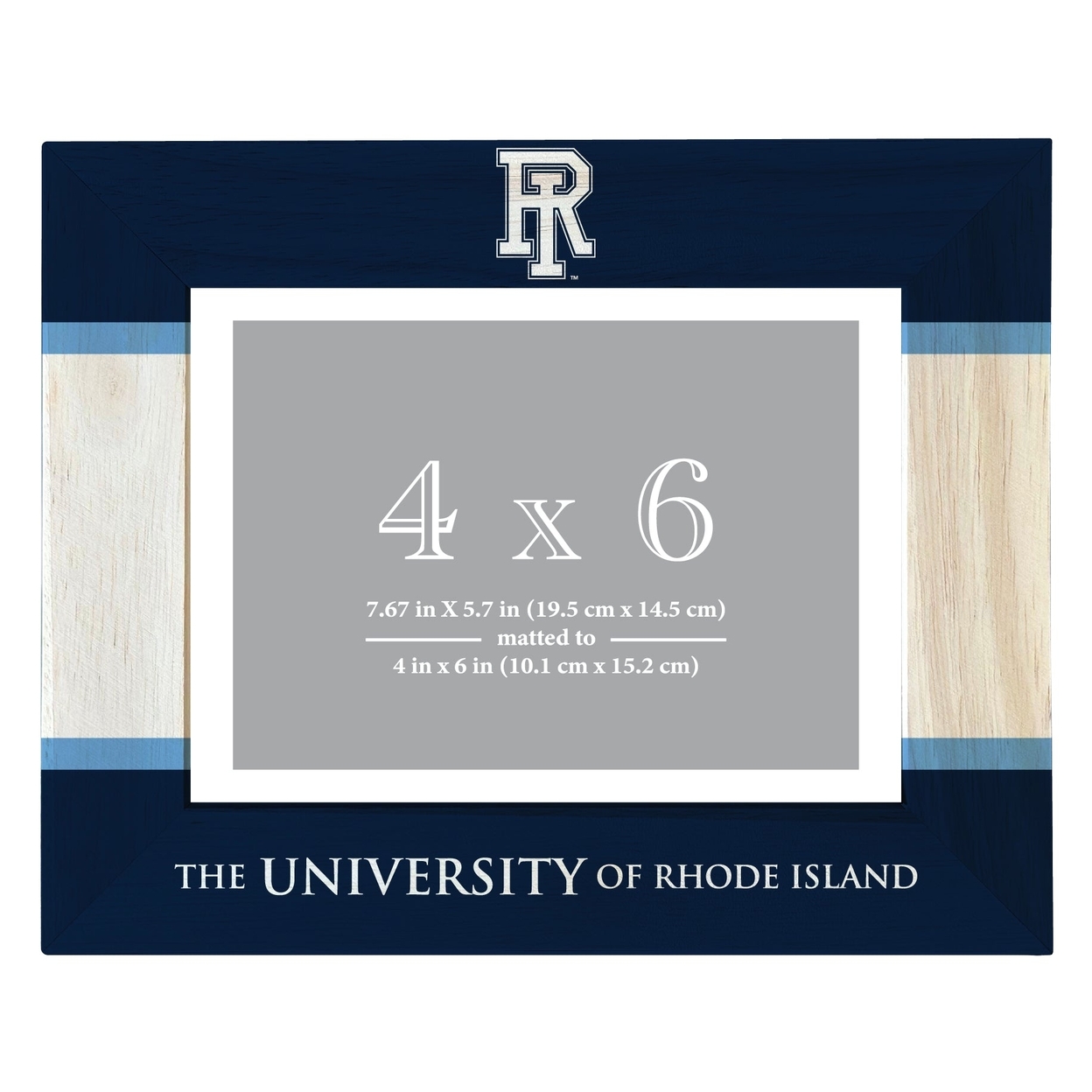 Rhode Island University Wooden Photo Frame Matted To 4 X 6 Inch - Printed