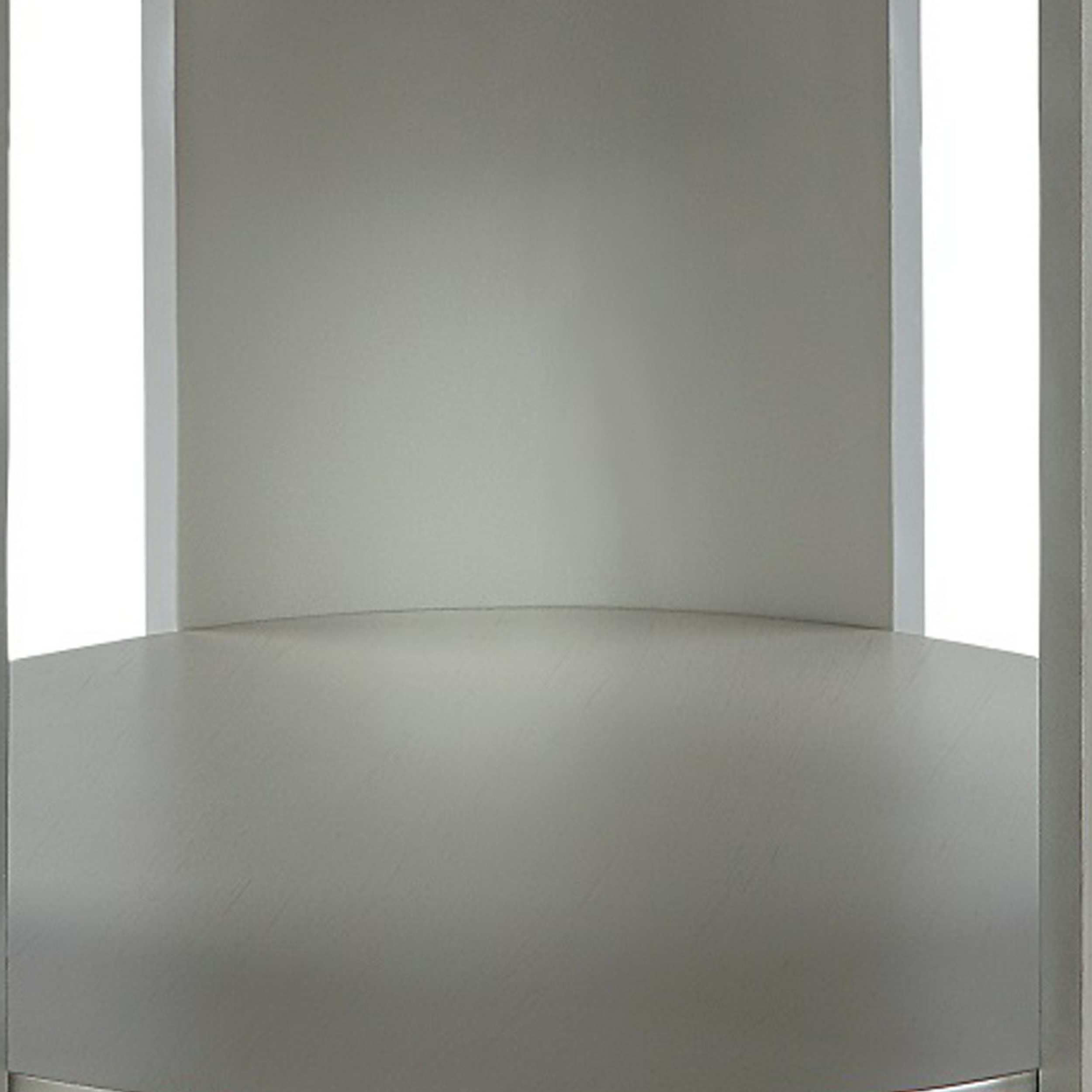 Kyna 26 Inch Side End Table, Modern Sintered Top, 1 Shelf, Round, Silver - Saltoro Sherpi