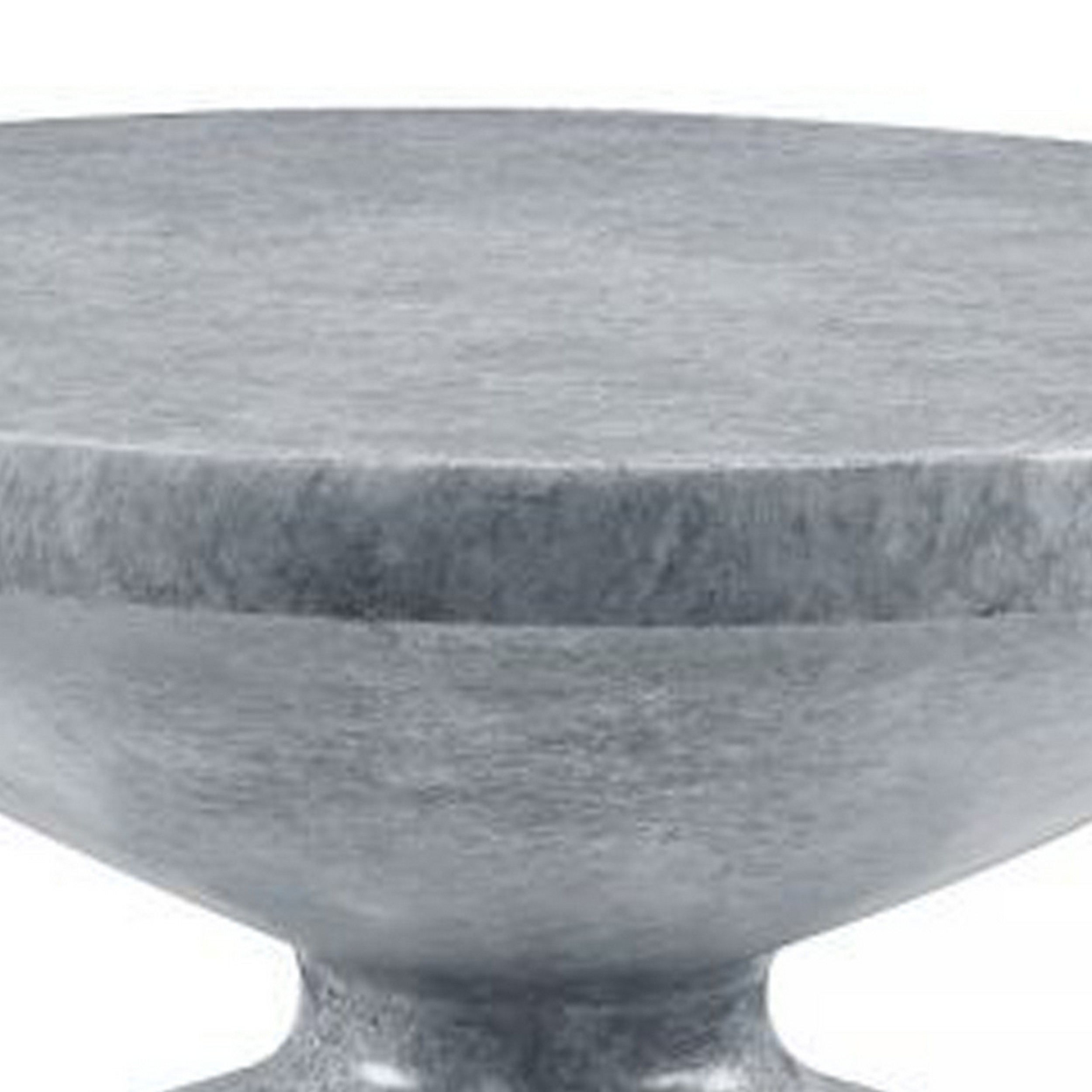 Lylie 30 Inch Side End Table, Round Naturalistic Design, Gray Cement - Saltoro Sherpi