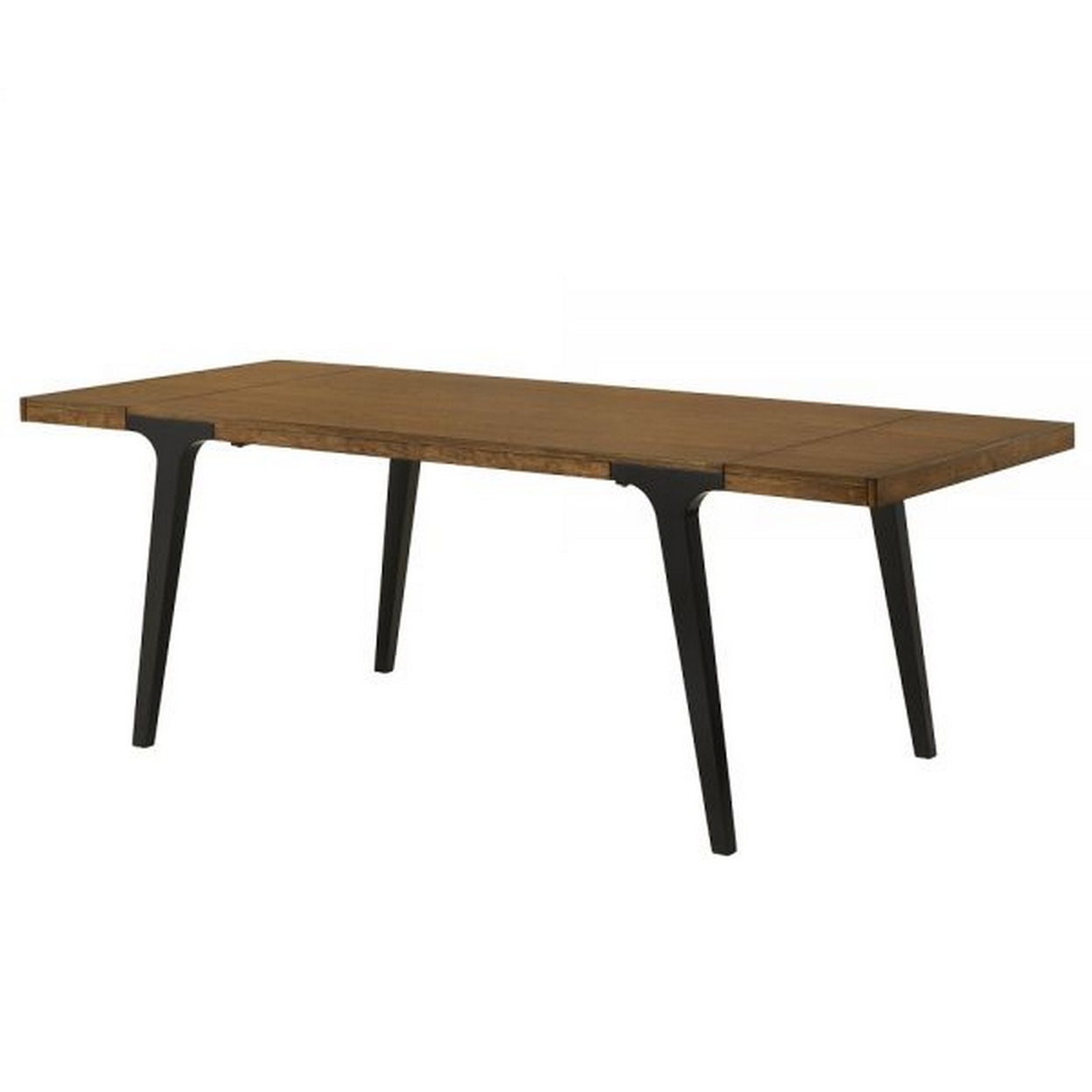 Hilly 59-83 Inch Extendable Dining Table, Rubberwood, Brown And Black - Saltoro Sherpi