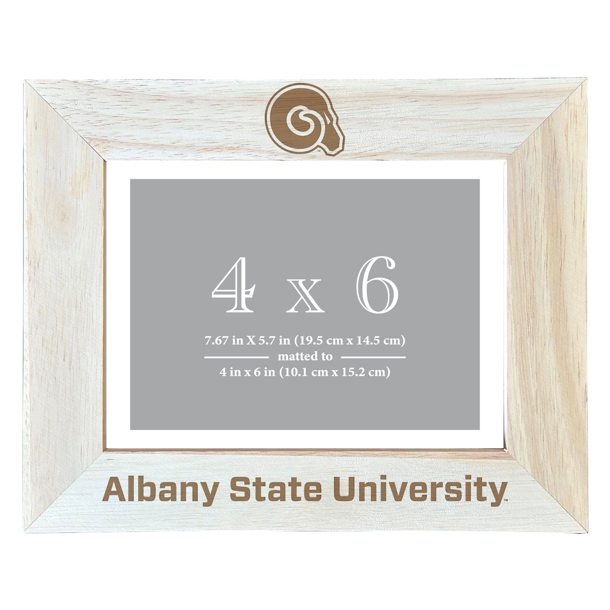Albany State University Wooden Photo Frame Matted To 4 X 6 Inch - Etched