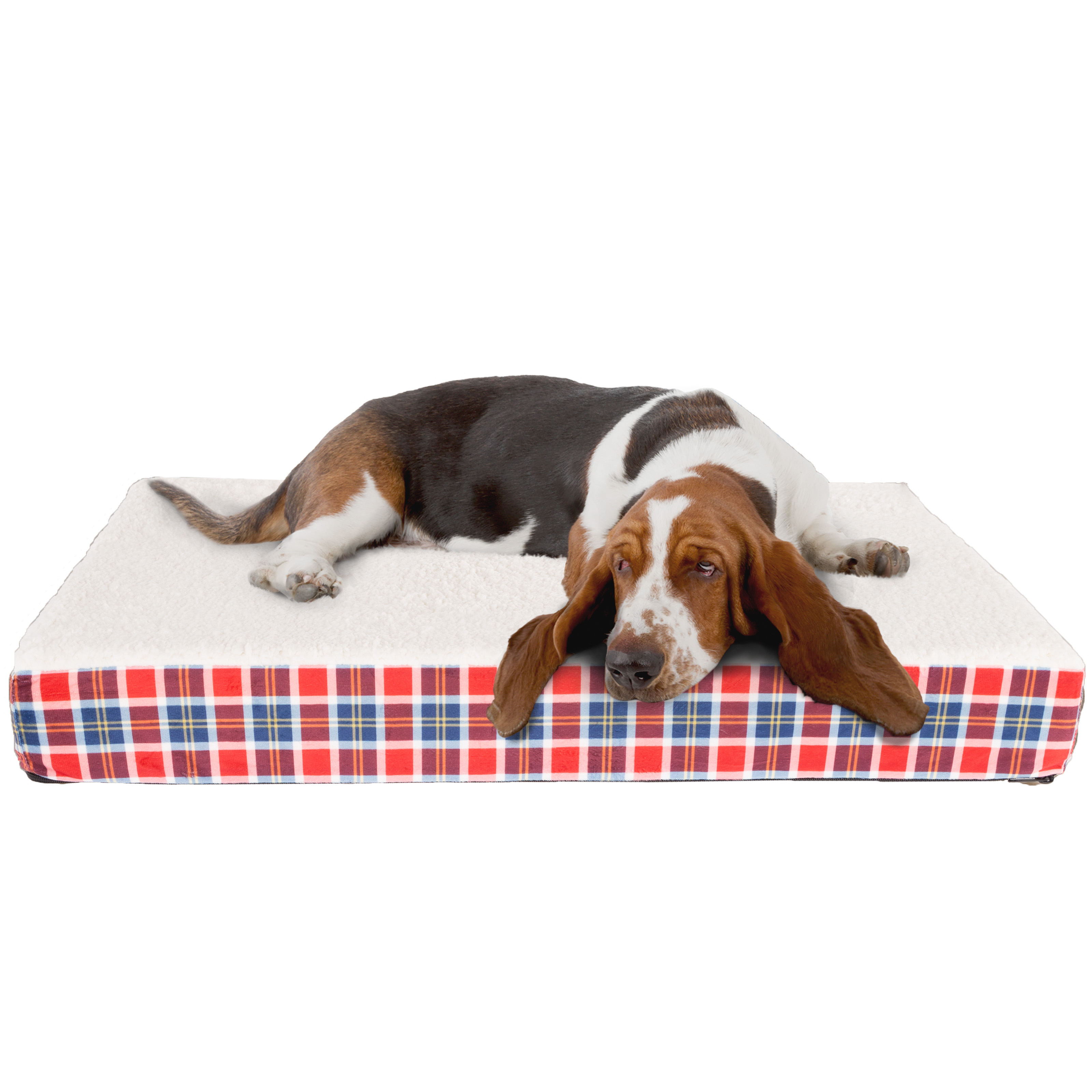 Orthopedic Dog Bed With Memory Foam And Sherpa Top Â Removable, Machine Washable Cover Â 36.5 X 27 X 3.75 Pet Bed By Petmaker (Plaid)