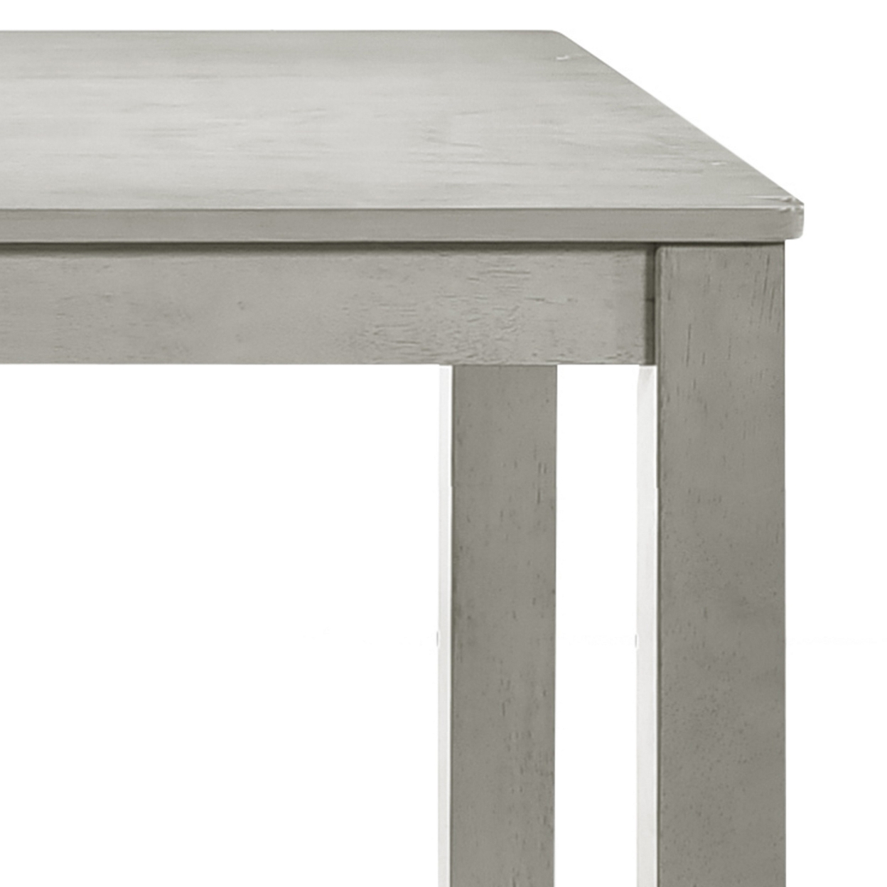 Pane 59 Inch Rectangular Wood Dining Table, Smooth Gray, Tall Block Legs - Saltoro Sherpi