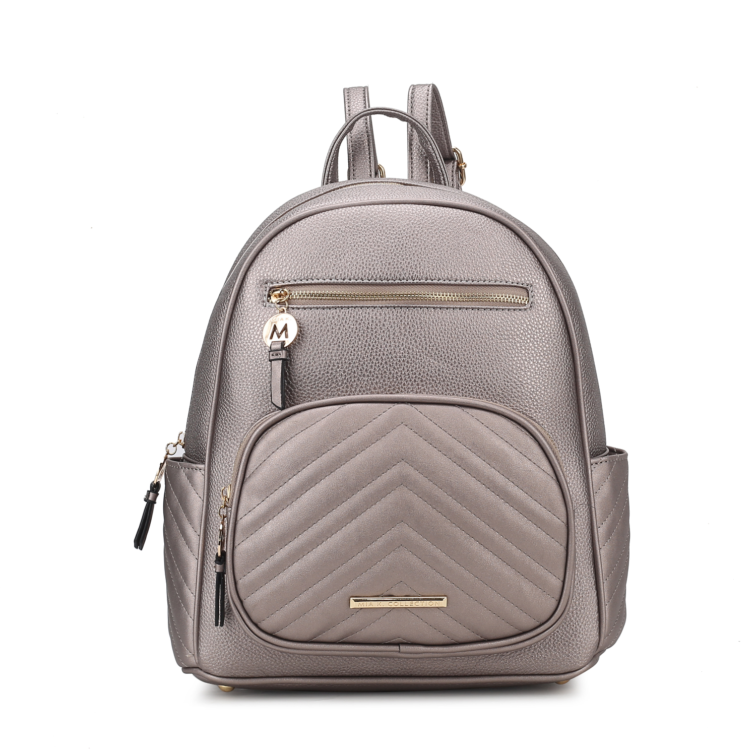 MKF Collection Romana Vegan Leather Womens Backpack By Mia K - Pewter